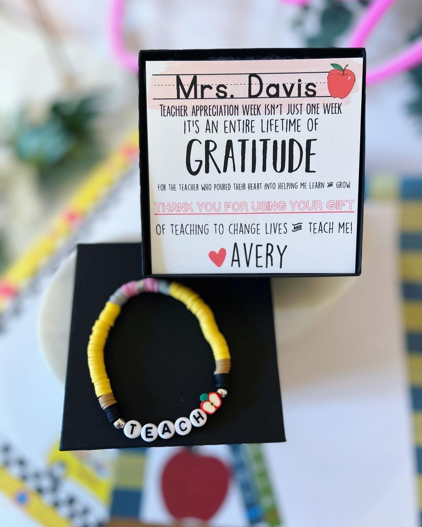 Gratitude Teach Bracelet End of Year Teacher Gift