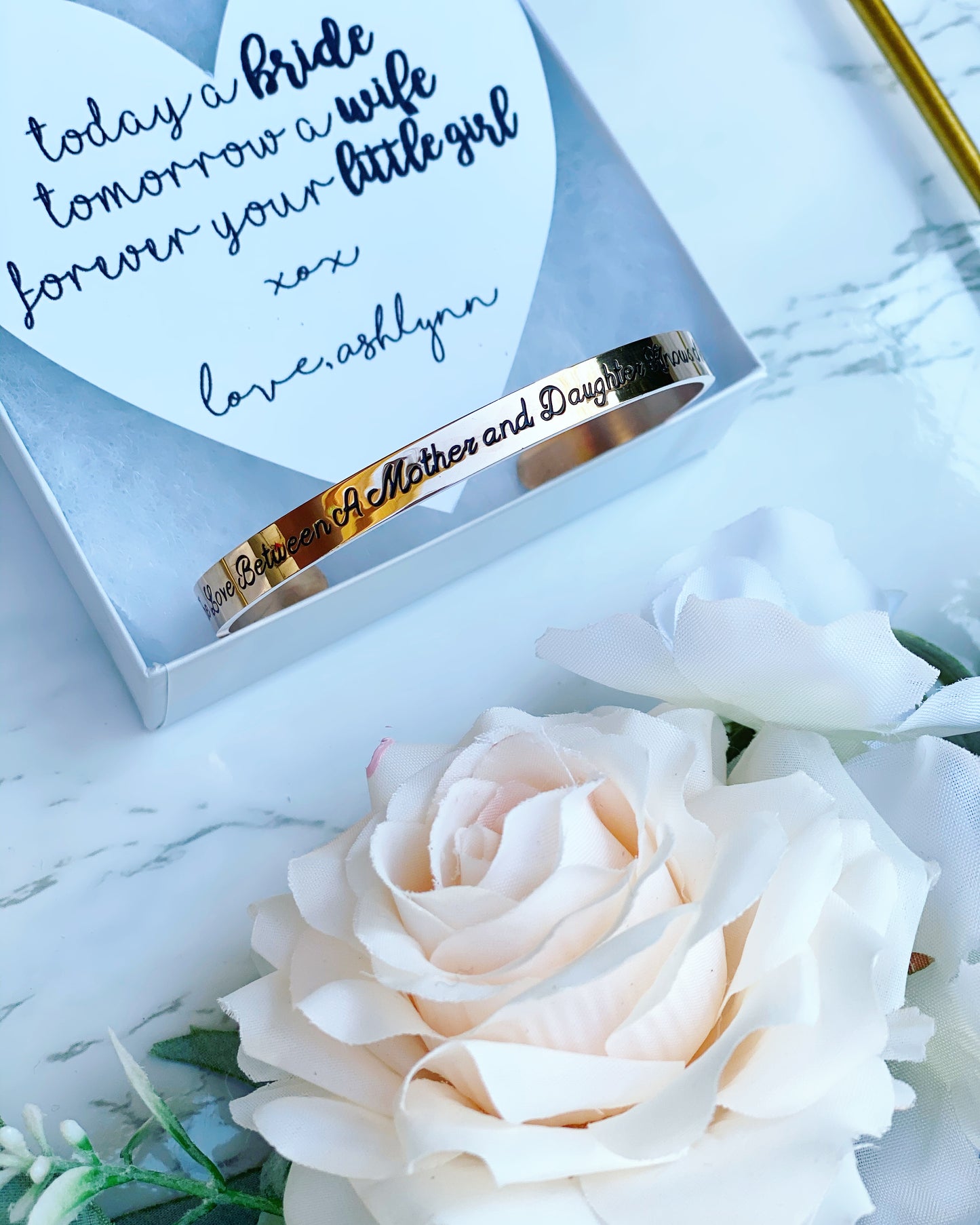 Mother of the Bride Engraved Cuff Bangle