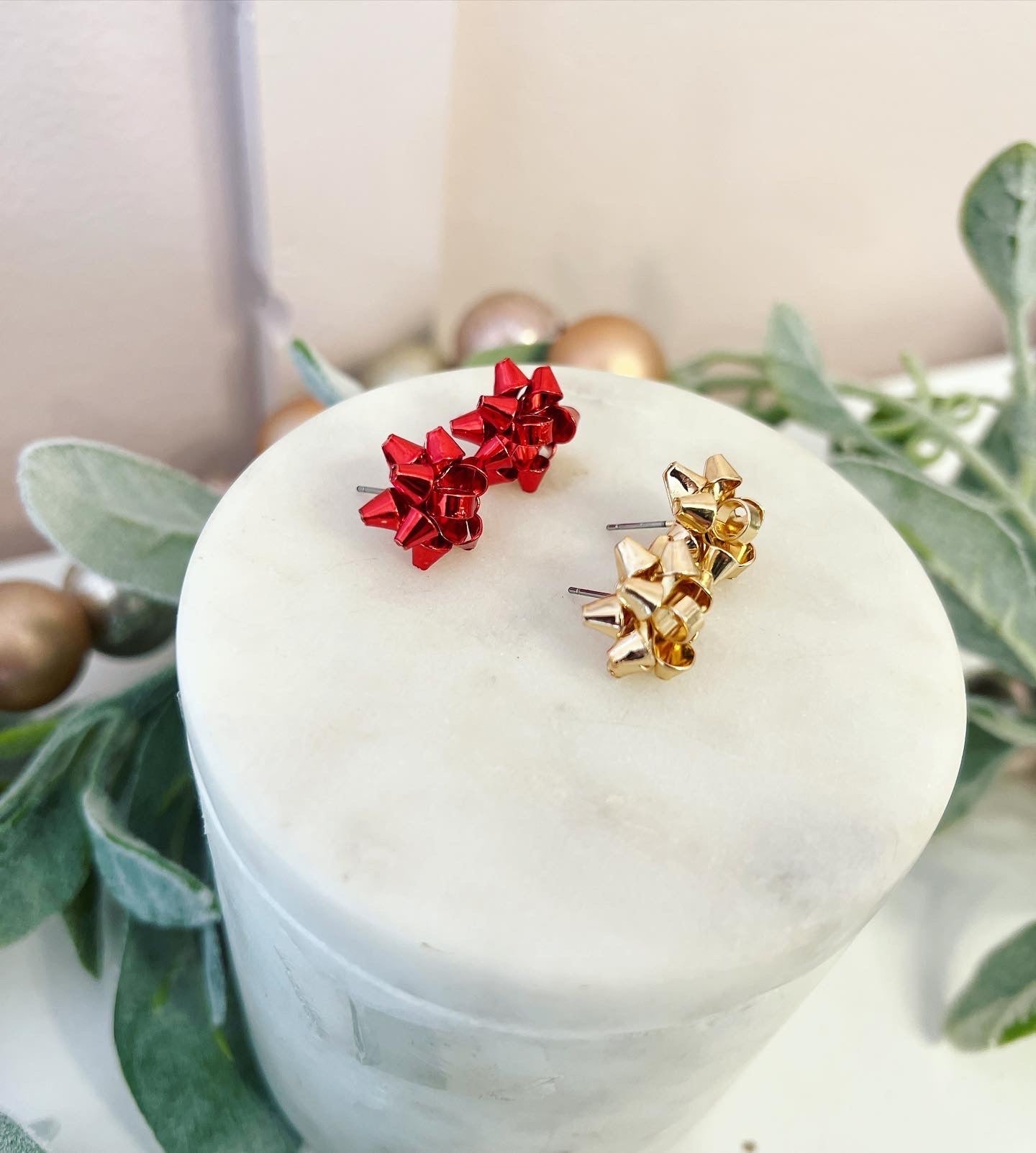 Festive Bow Earrings Holiday Gift