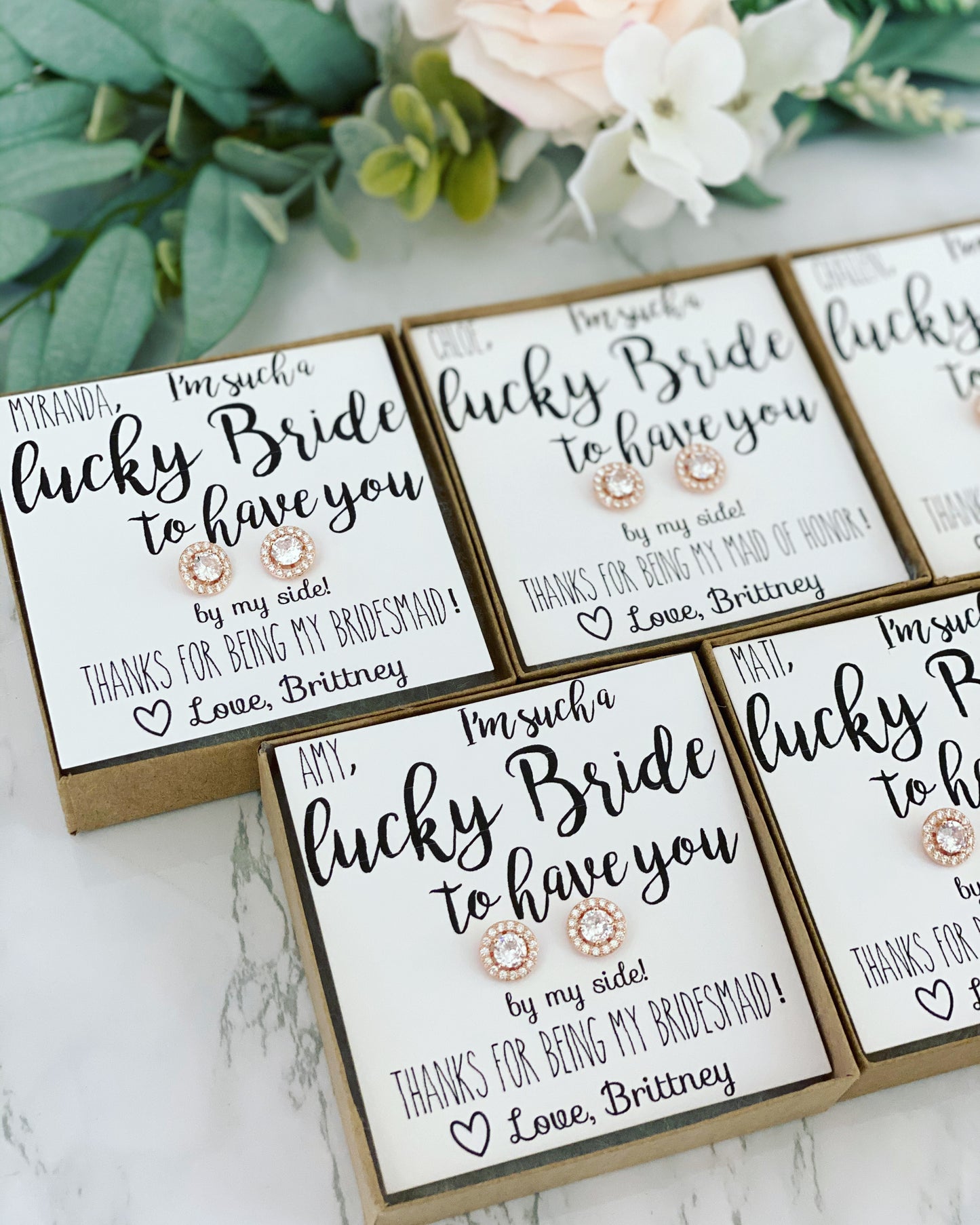 Lucky Bride! CZ Earrings
