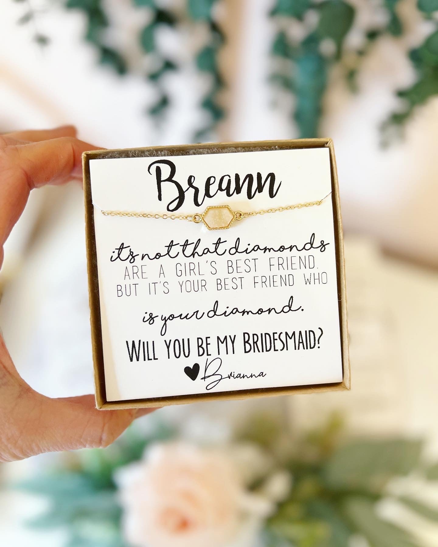 Pop the Champagne! Druzy Oval Stone OR Iridescent White+ Gold Bracelet for Bridesmaids