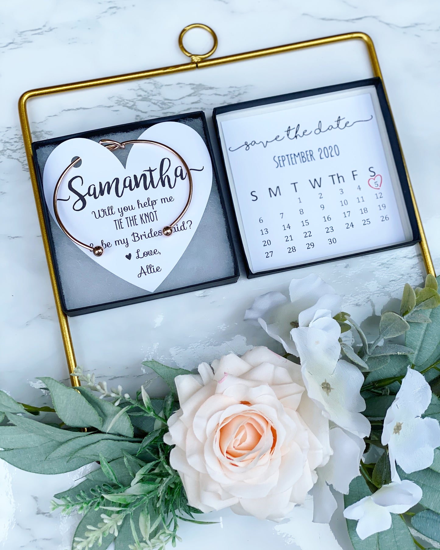 Save the Date Bridal Party Proposal Bangle & Card