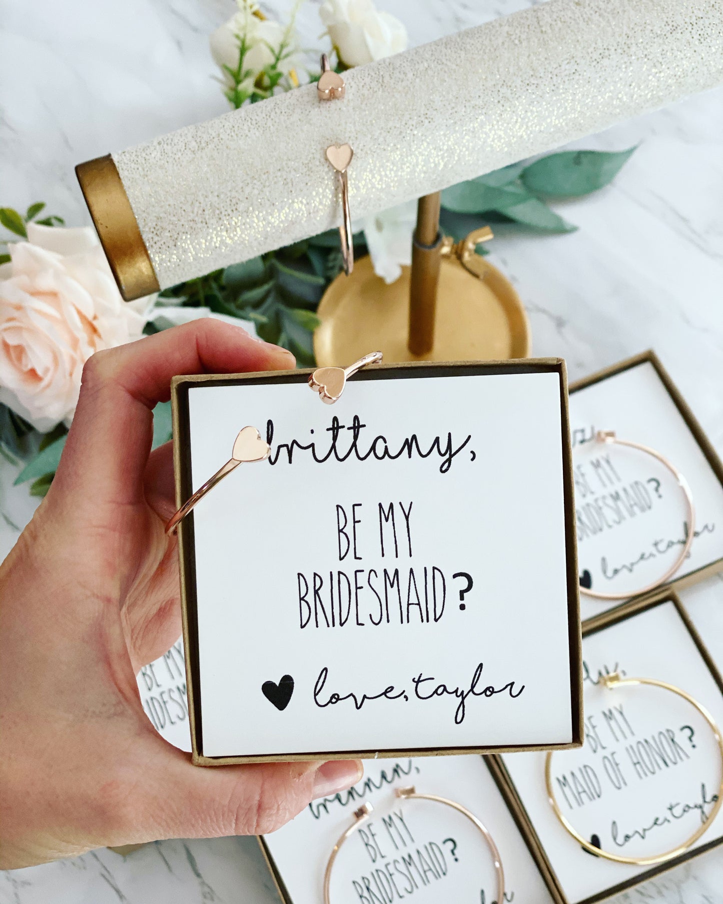 Heart Cuff Bangle Gift for Bridesmaid