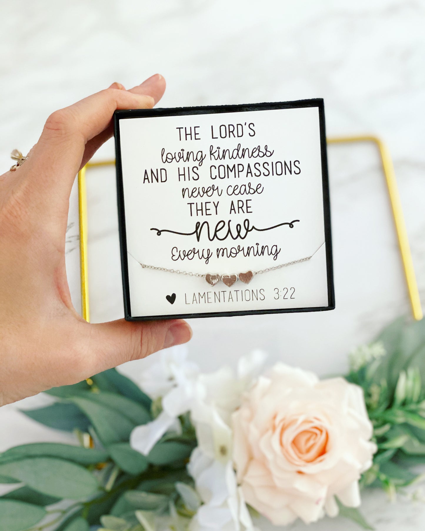 Bible Verse Encouragement Gift! Heart Necklace