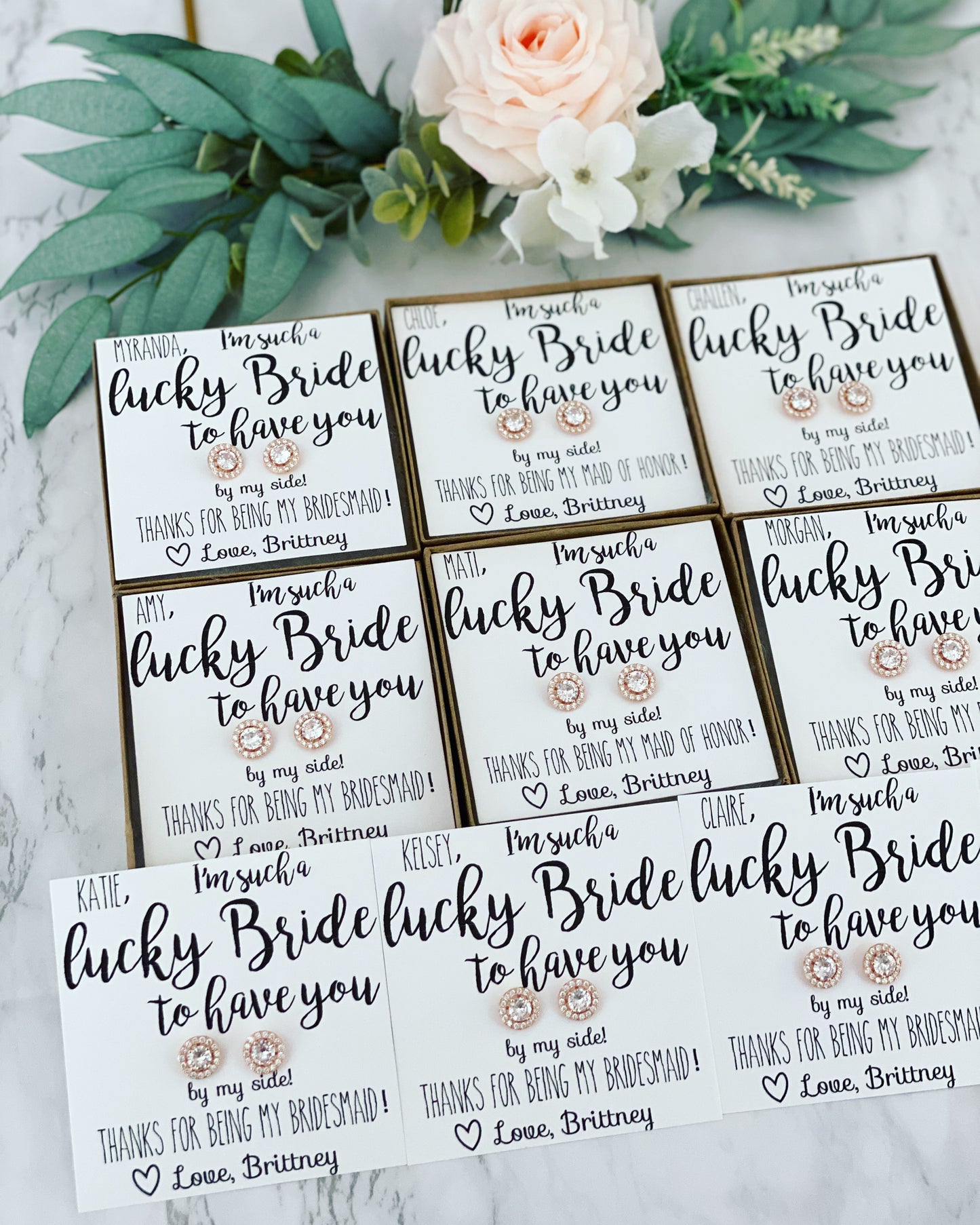 Lucky Bride! CZ Earrings