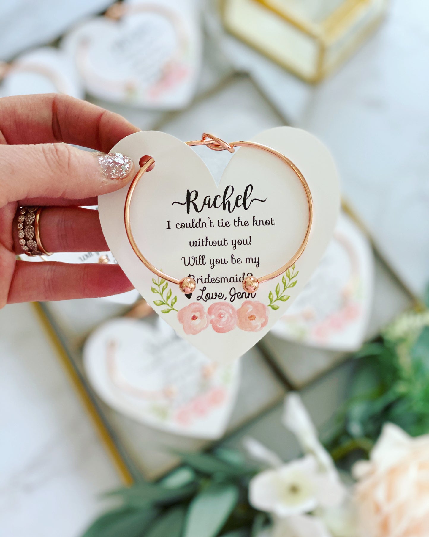 Knot Bangles Floral Heart Card