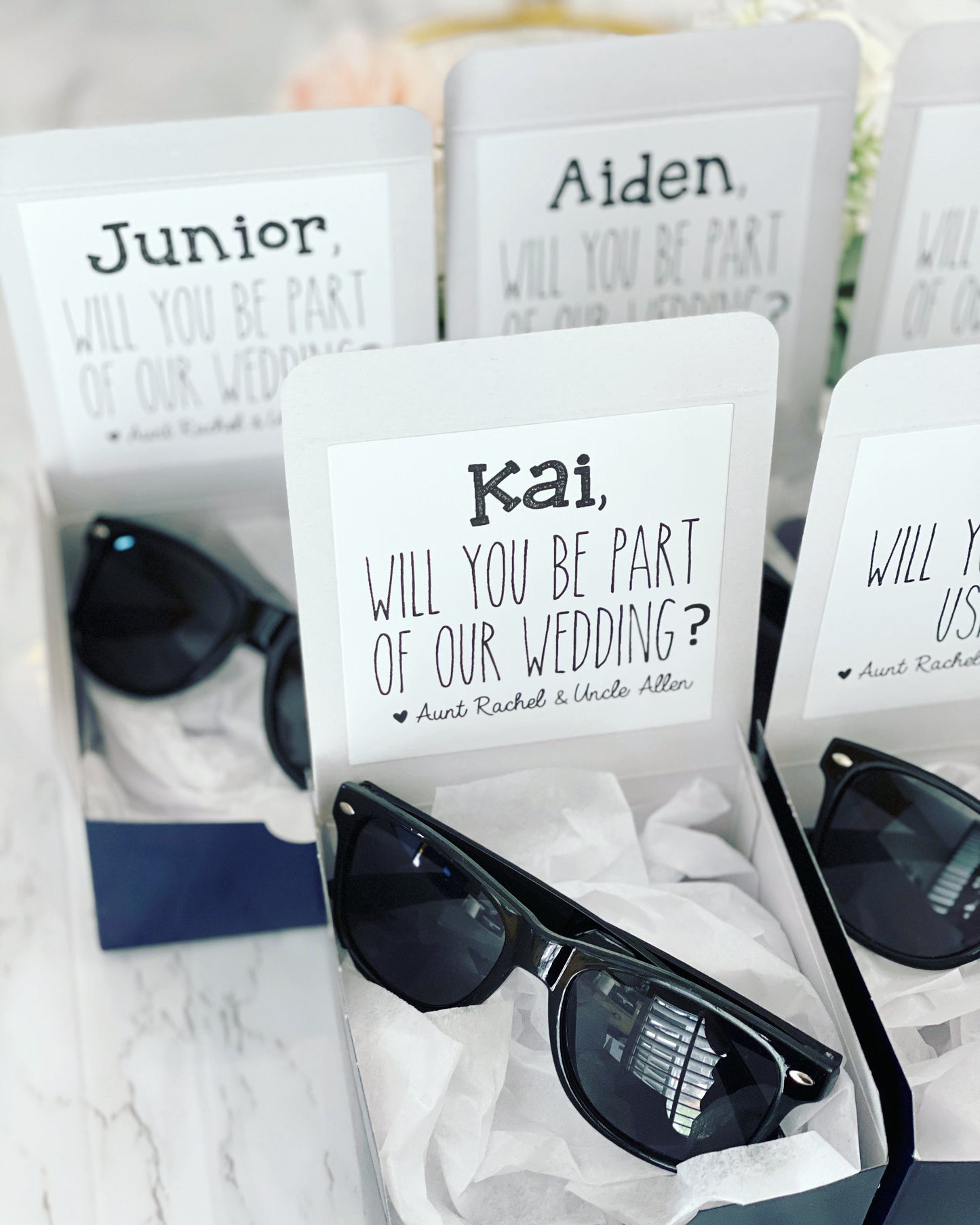 Ring Bearer Box with Sunglasses