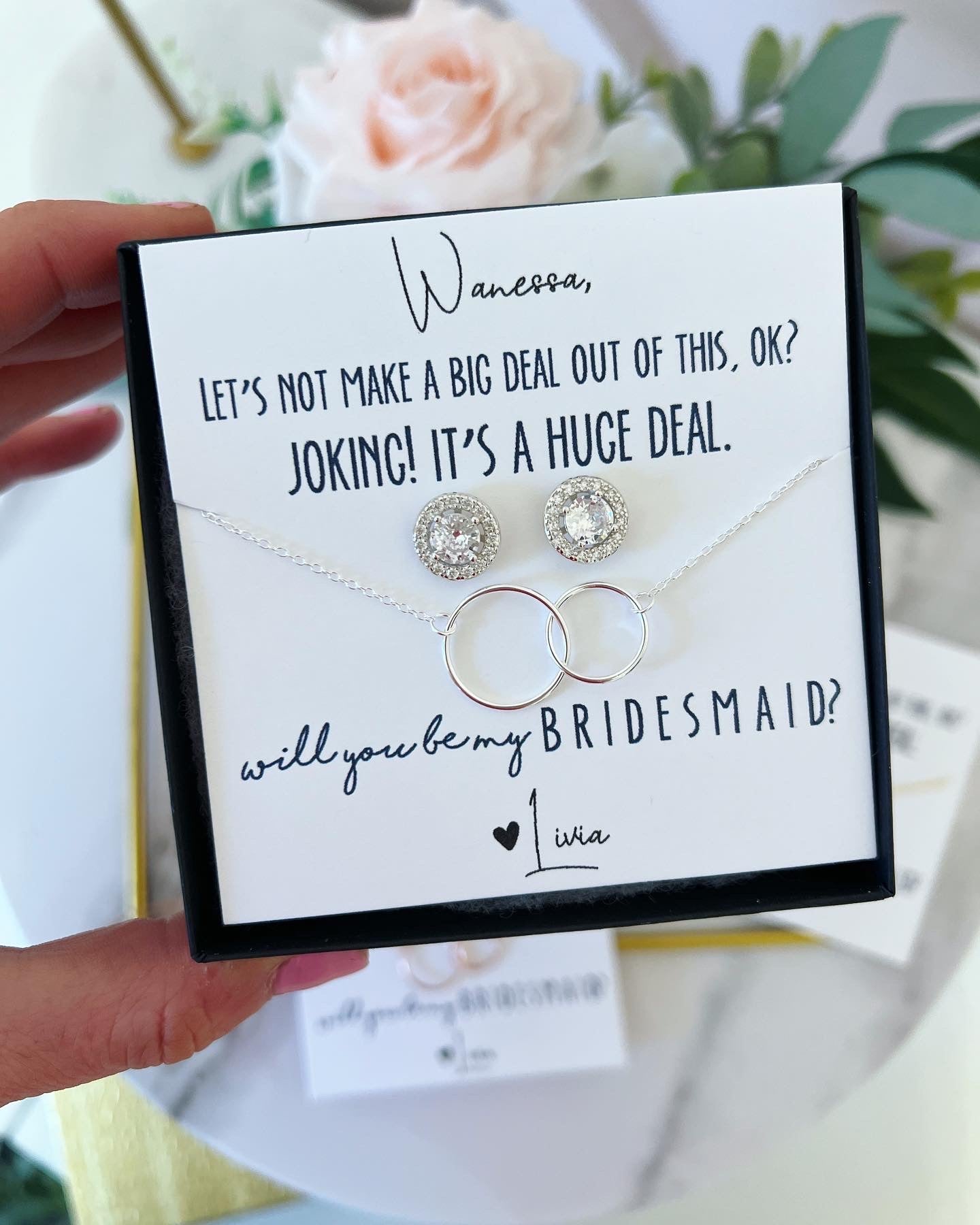 Huge Deal Bridal Party Earring & Necklace Gift Set