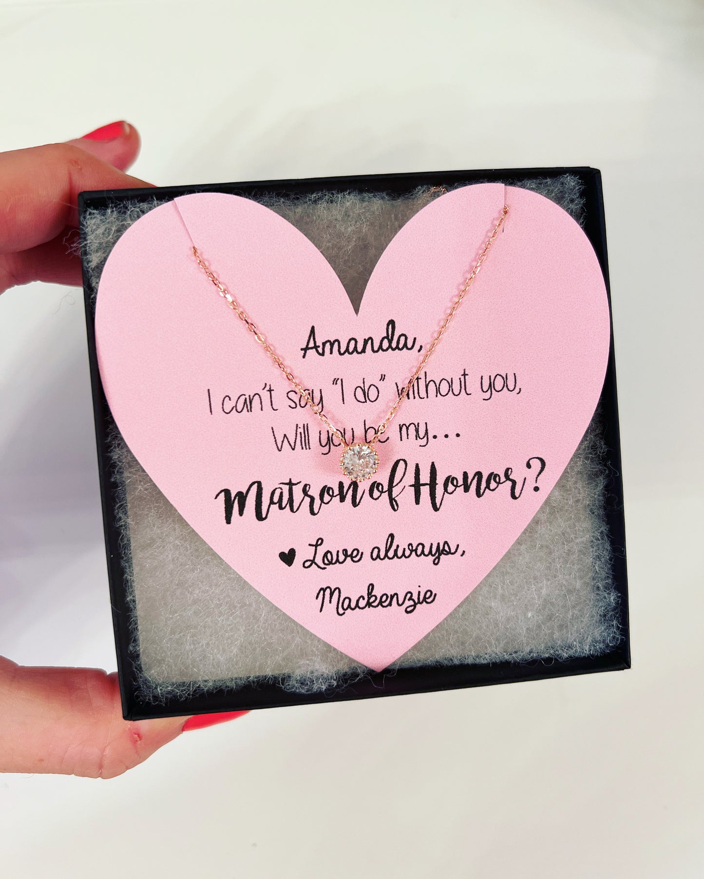 Pink! Colored Heart Dainty Necklaces