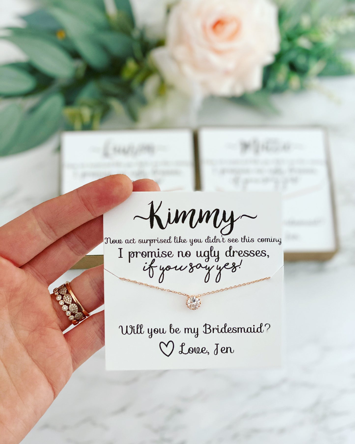 Today my bridesmaid, forever my friend! Cubic Zircon Necklace! Thank You Gift!