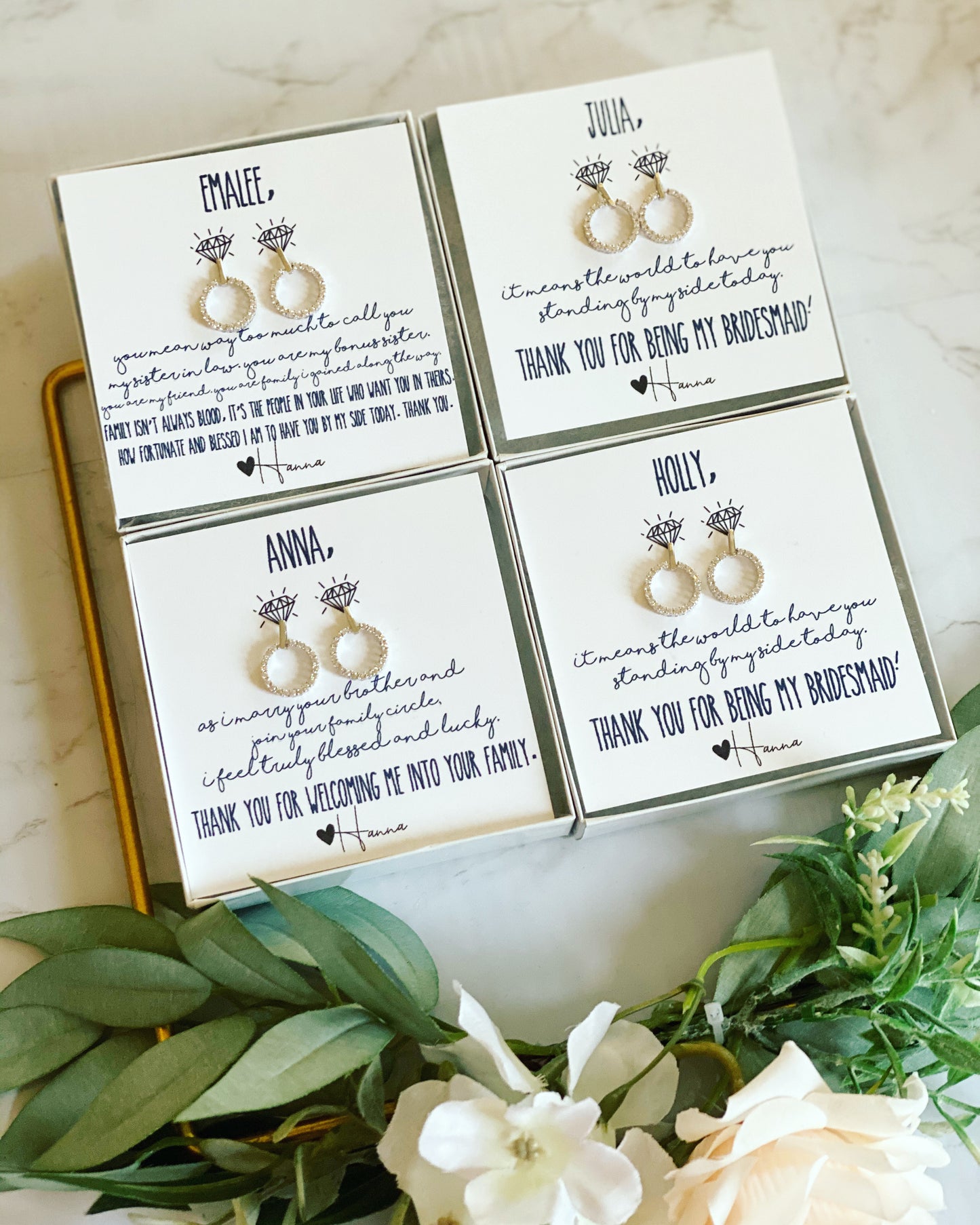 Personal Attendant Gift! Circle Cubic Zircon Earrings