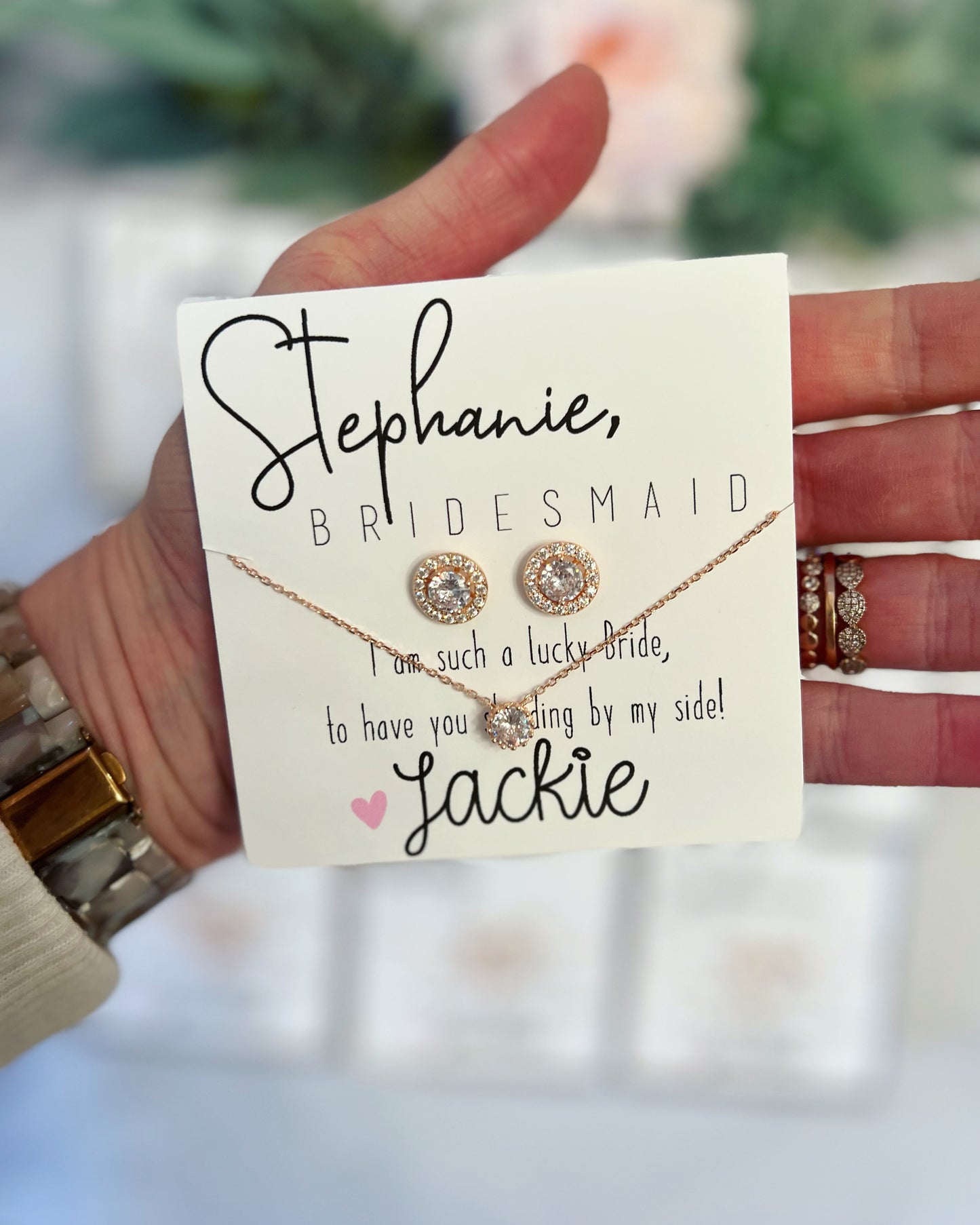 Bridal Party Earring and Necklace Set