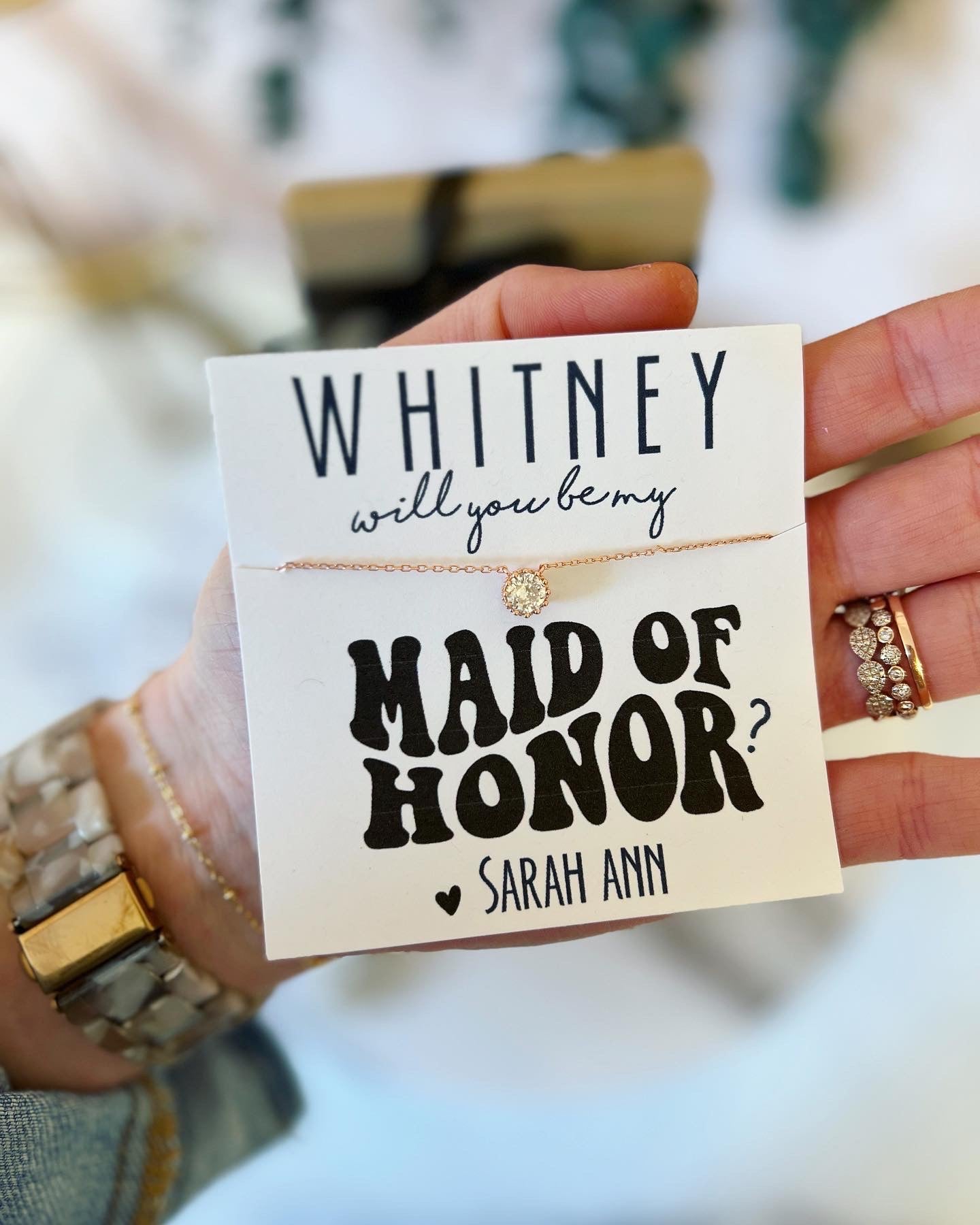 Retro Bridesmaid Straw Gift Bag! Necklace, Sunglasses & Hair Tie