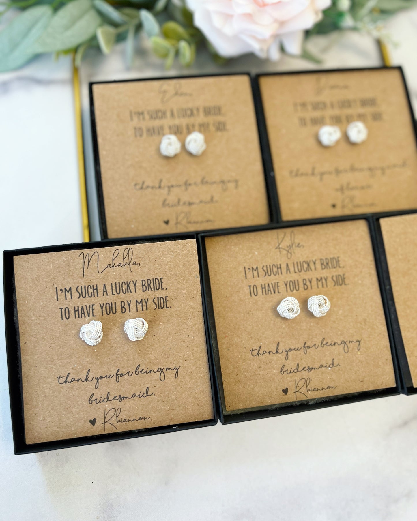 Knot Earrings Thank You Gift