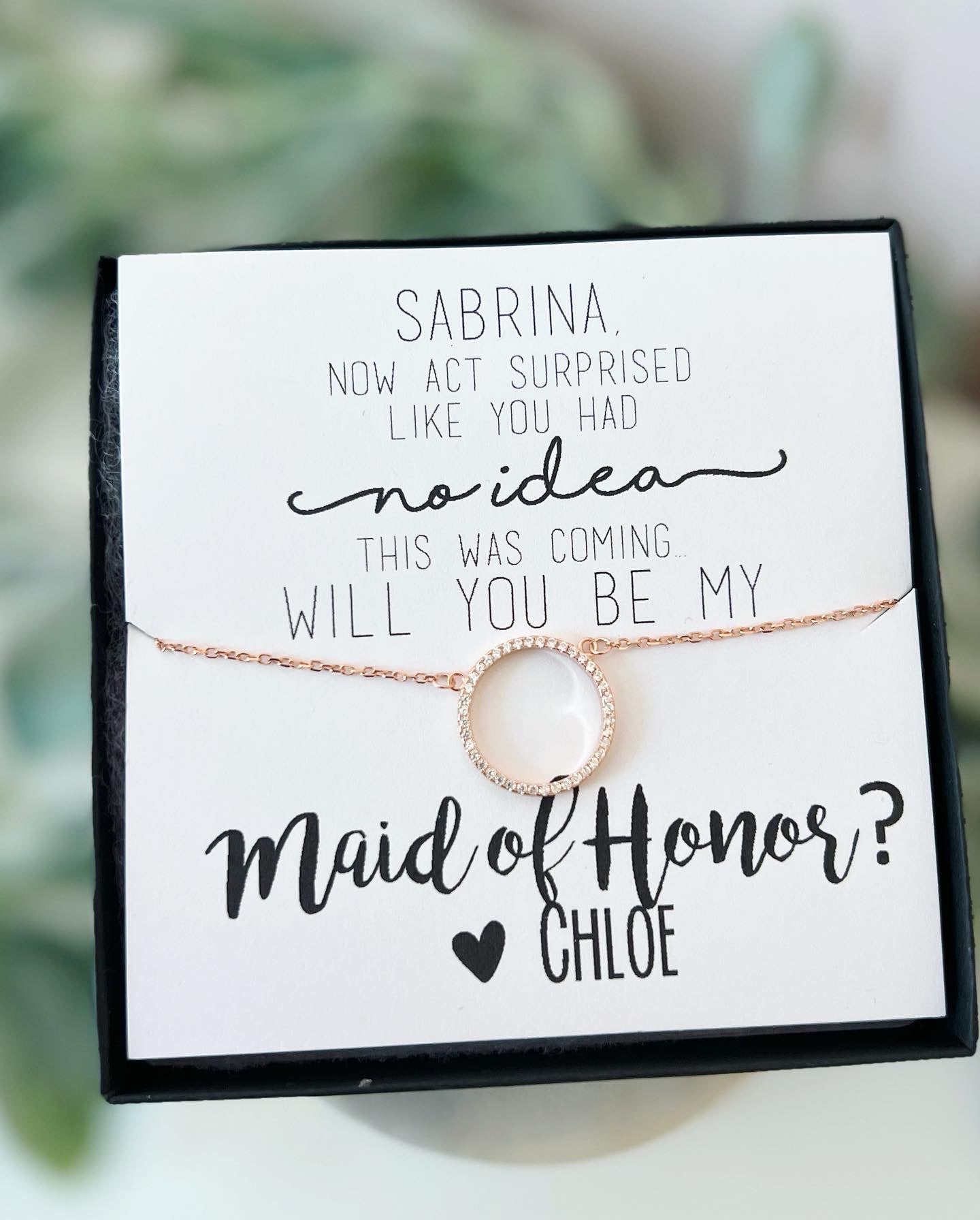 Bridal Party Circle Pendant Necklace