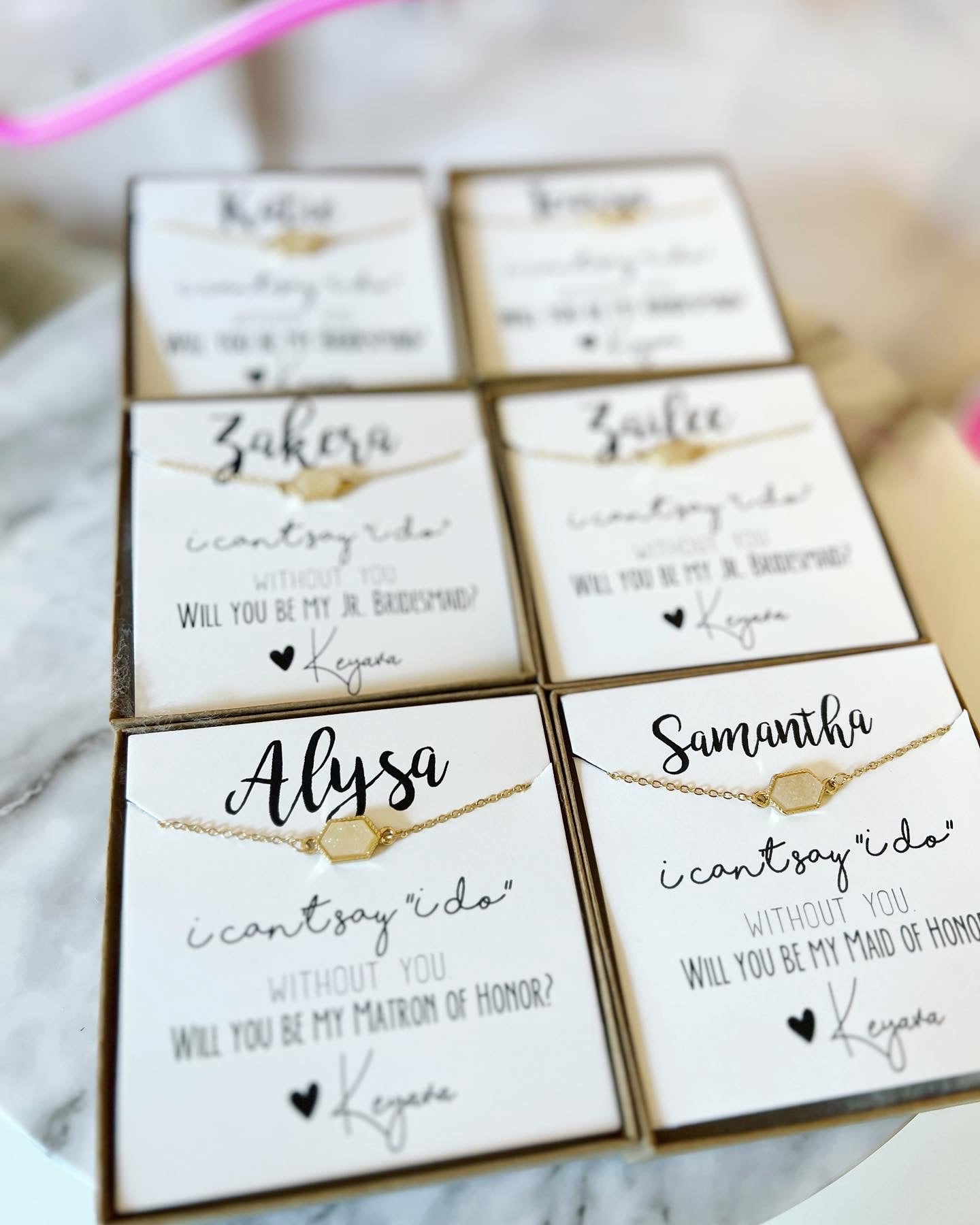Pop the Champagne! Druzy Oval Stone OR Iridescent White+ Gold Bracelet for Bridesmaids