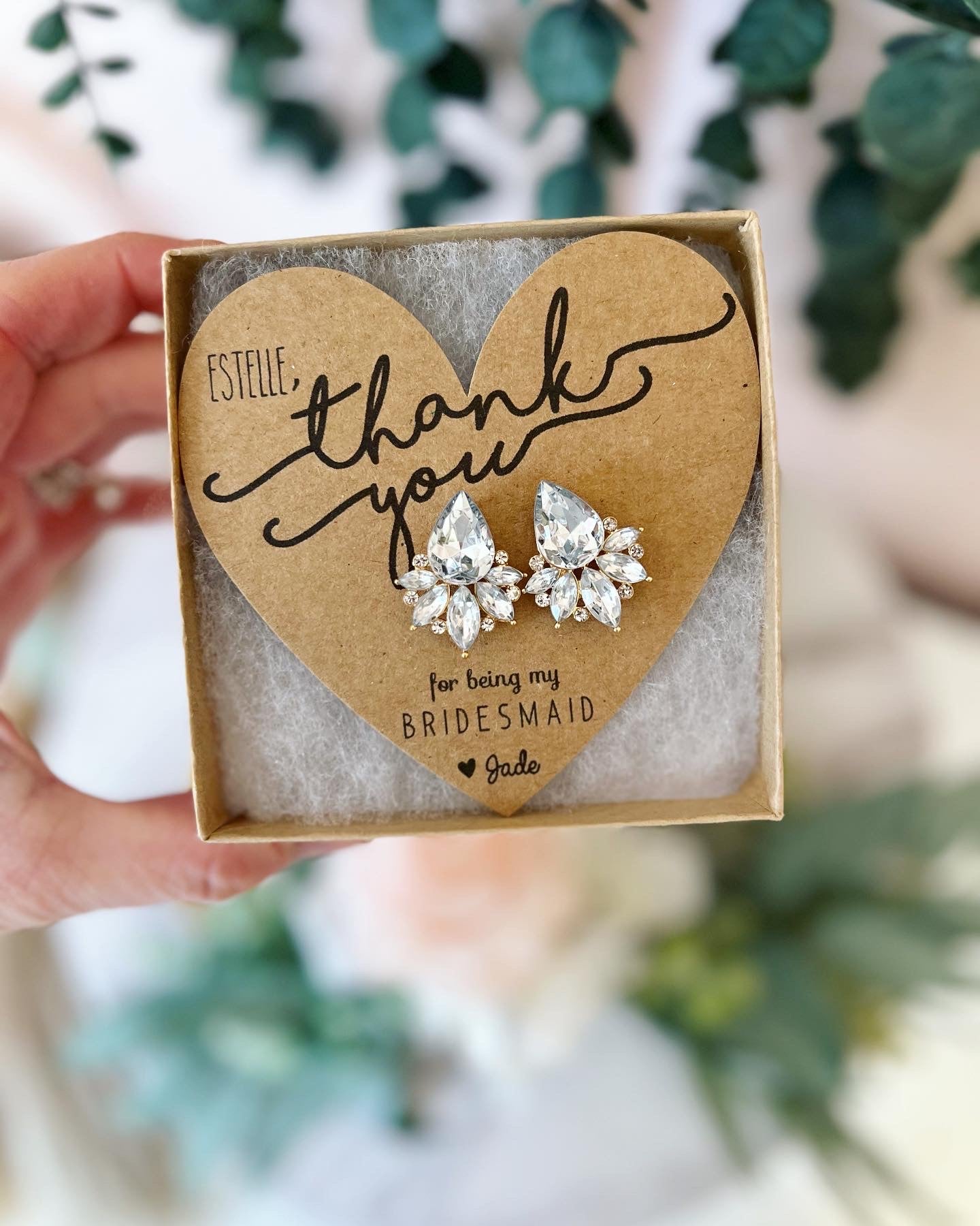 Thank You Bridal Party Statement Earrings