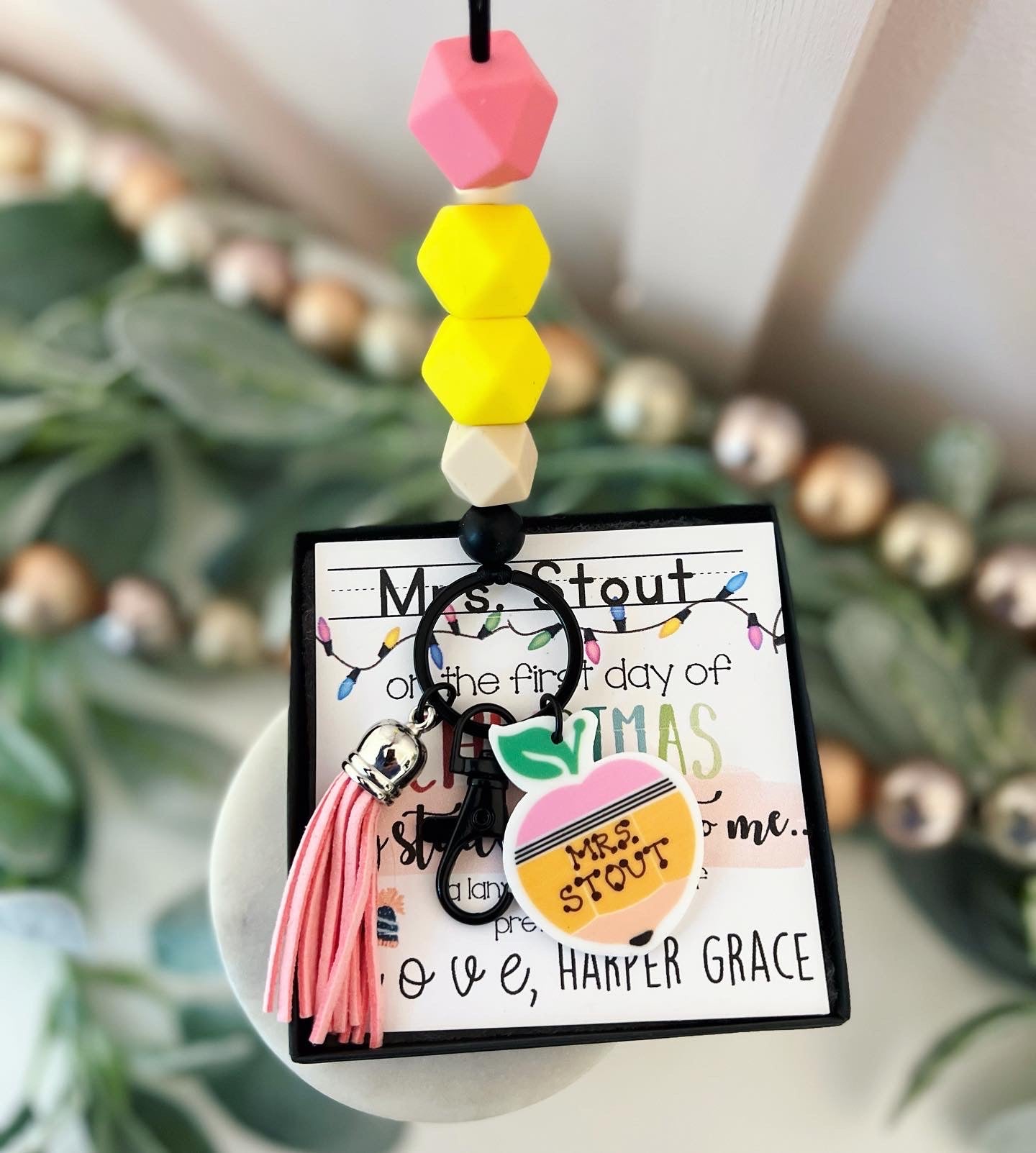 Holiday Teacher Gift Pencil Lanyard