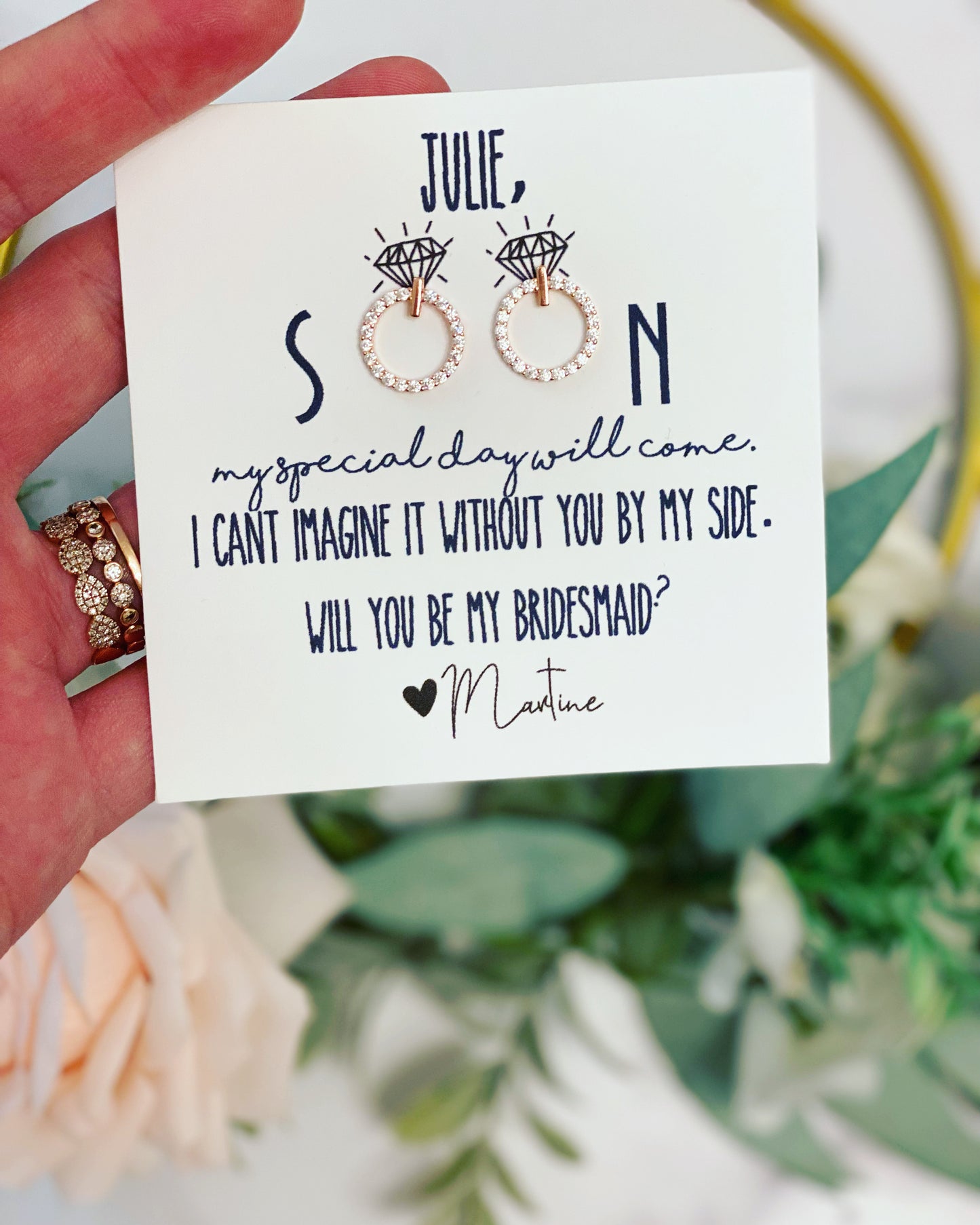 Soon My Special Day Will Come! Circle Cubic Zircon Earrings