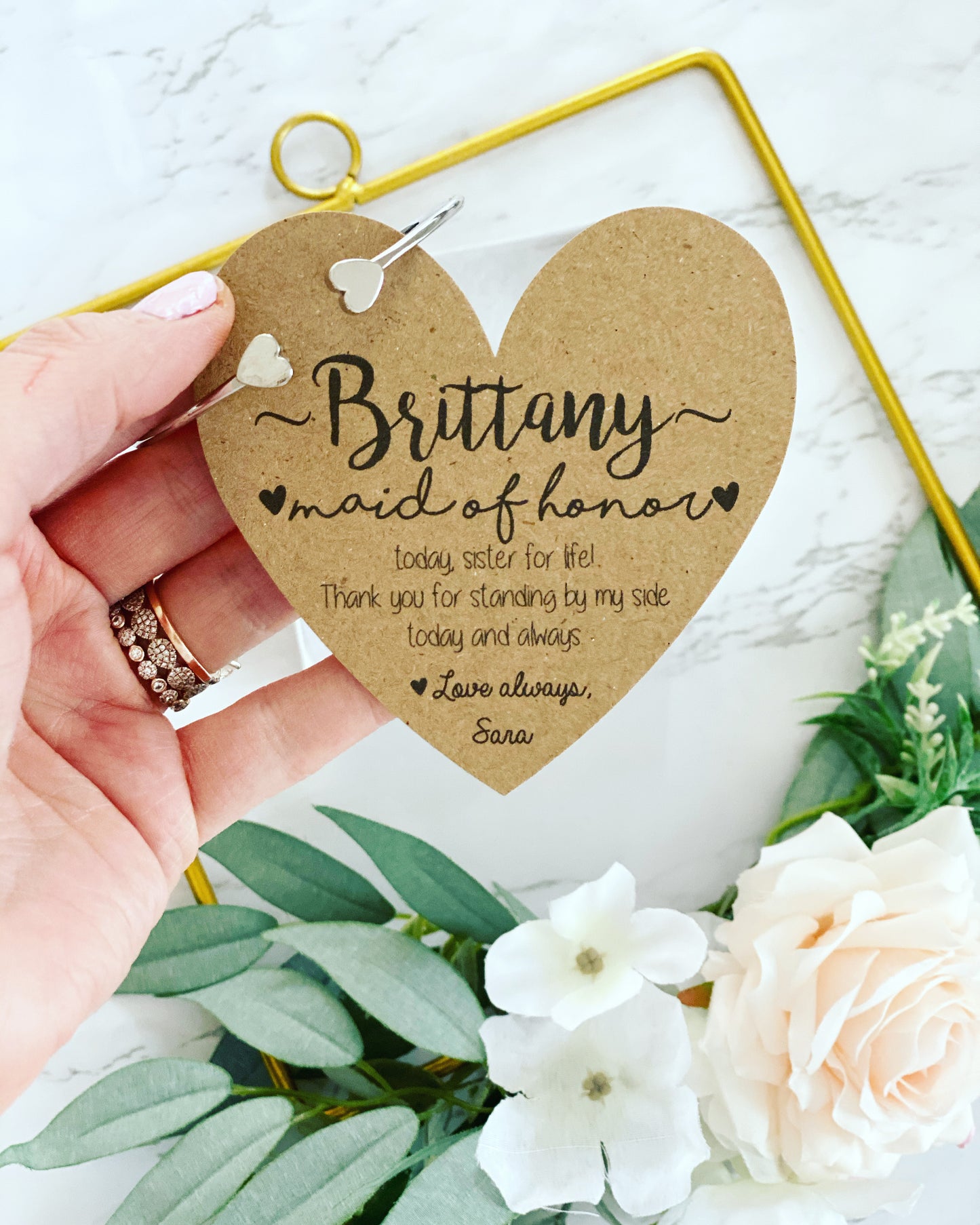 Heart Cuff Bangle Bridal Party Gift
