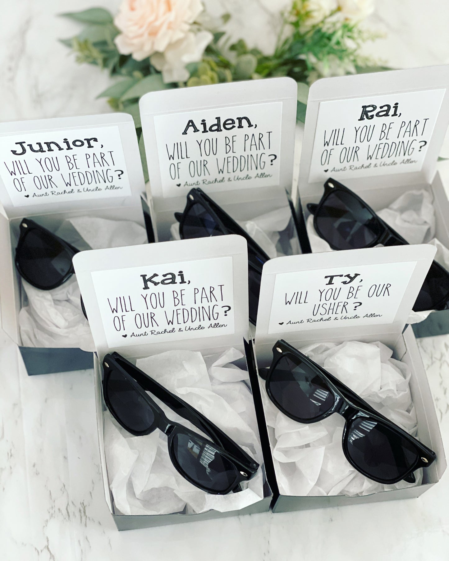 Ring Bearer Box with Sunglasses