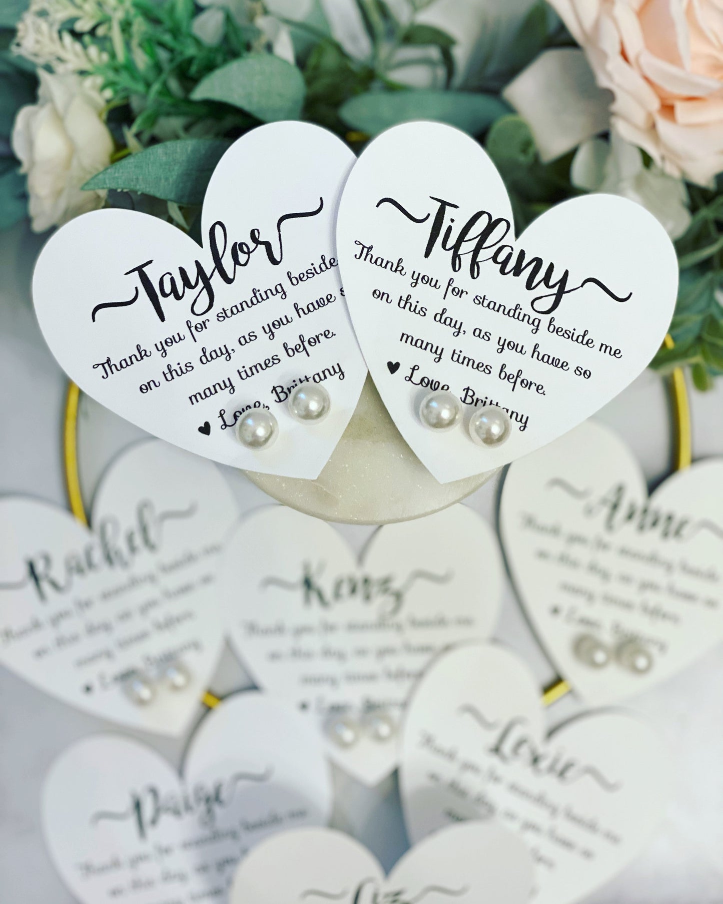 Boho Pearl Earring with Heart Card