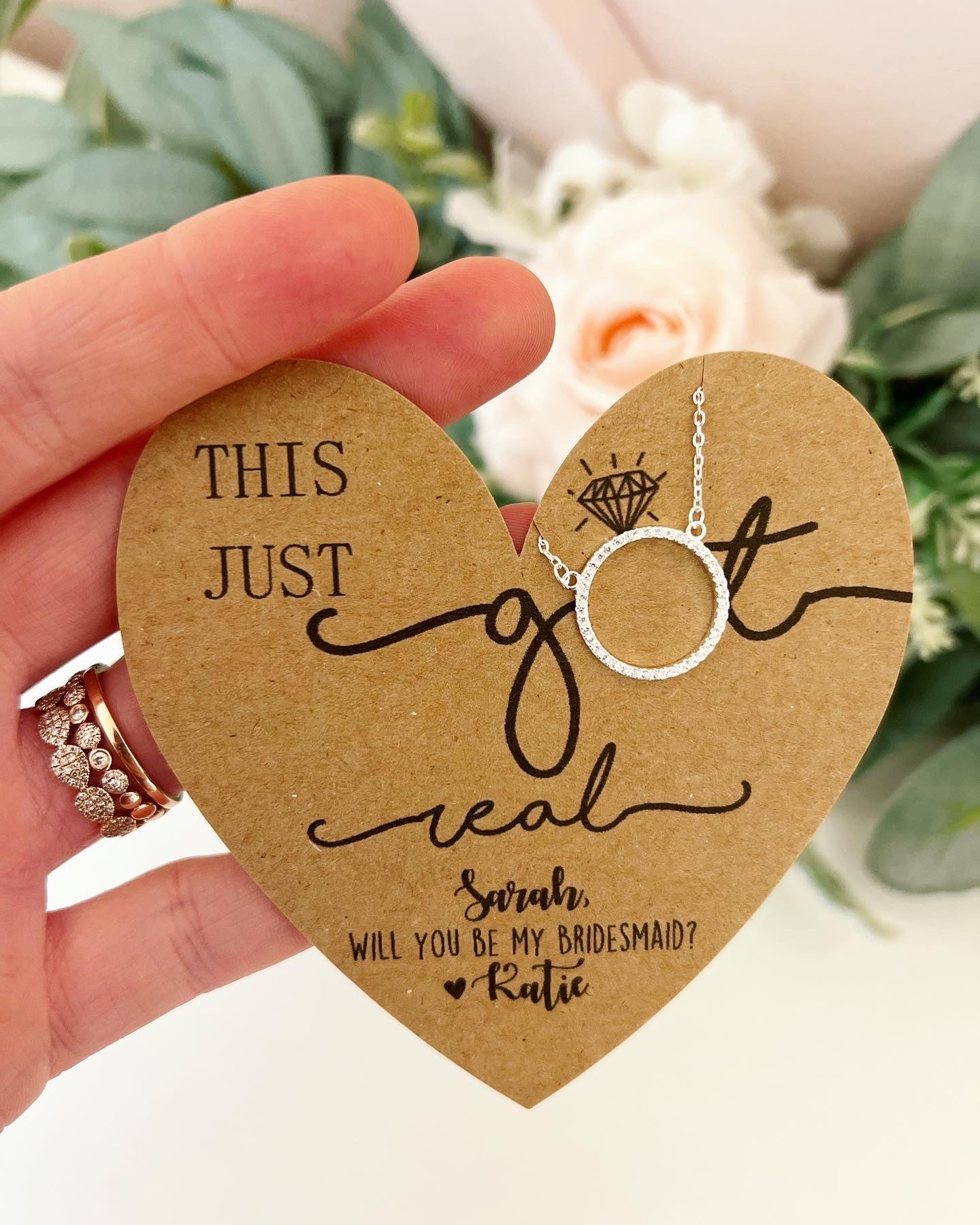 This Just Got Real! Bridesmaid Circle Pendant Necklace