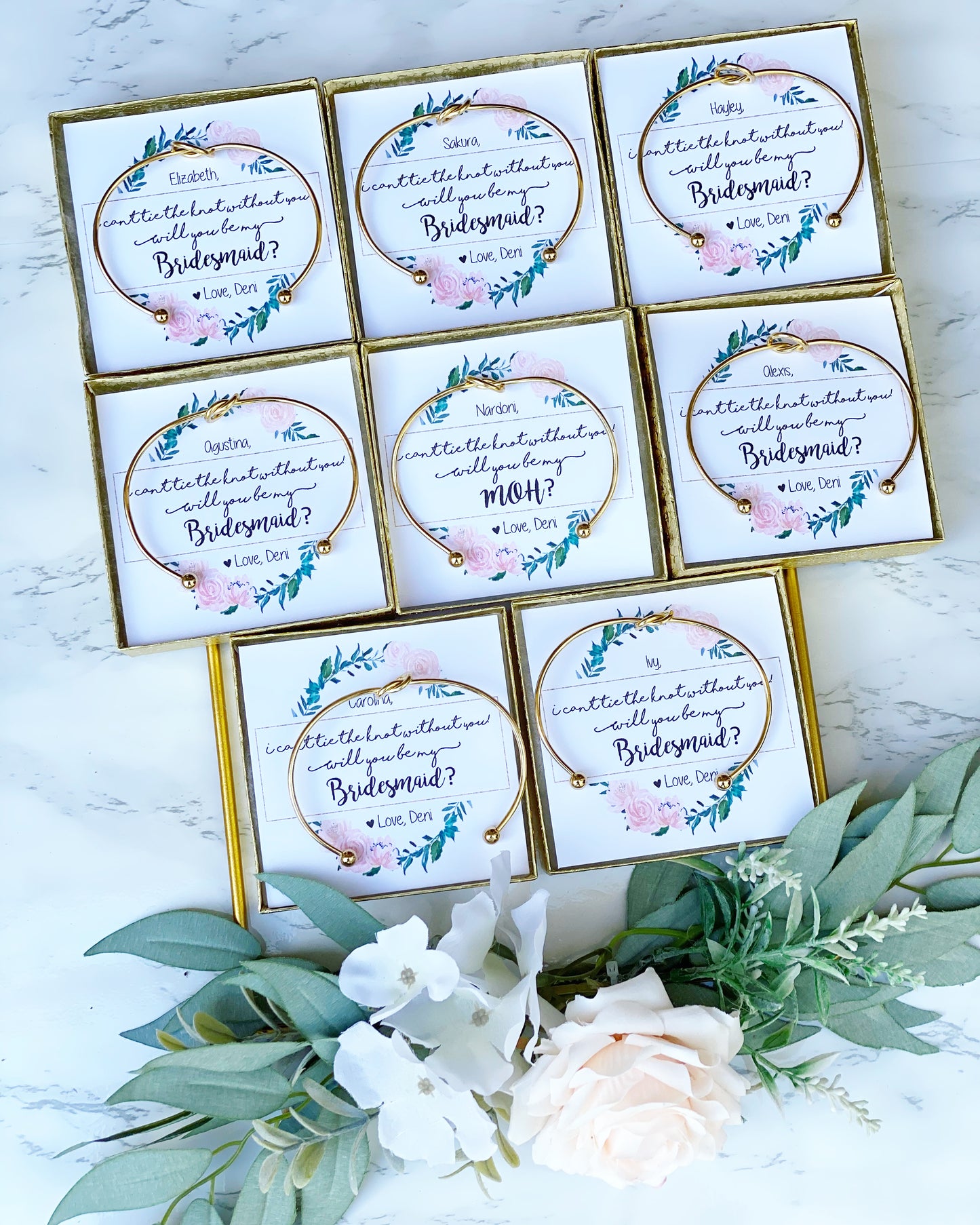 Floral Wreath Bridal Party Bangles