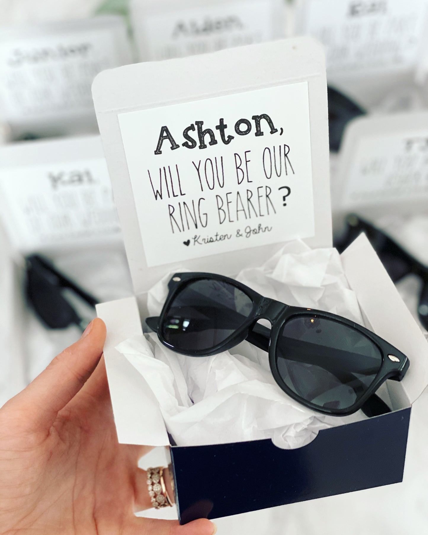 Ring Bearer Box with Sunglasses