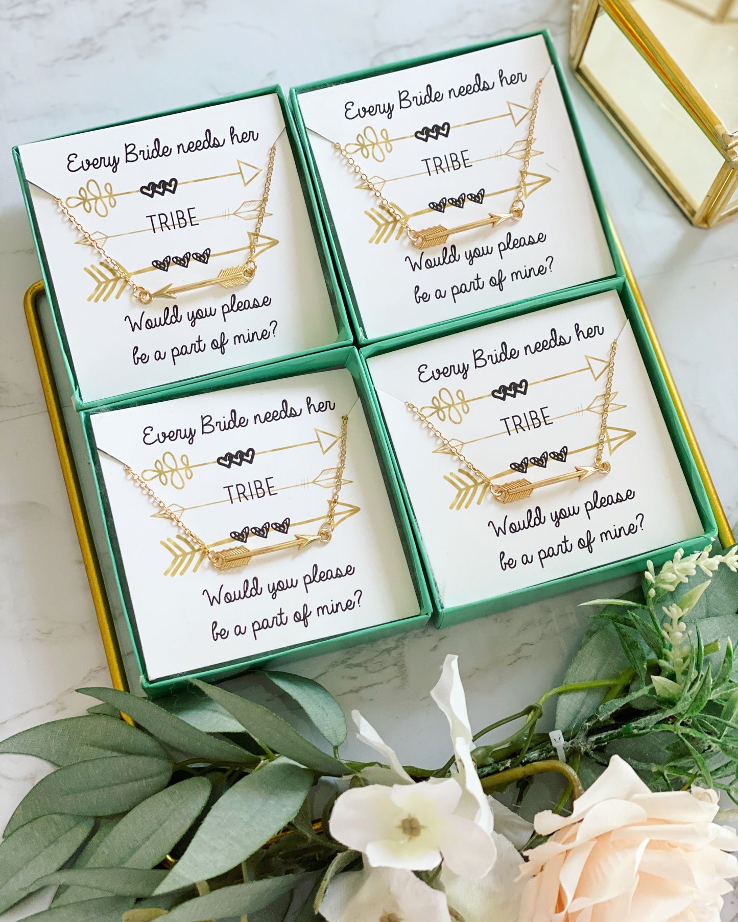Bride Tribe Arrow Necklace! Thank You Gift
