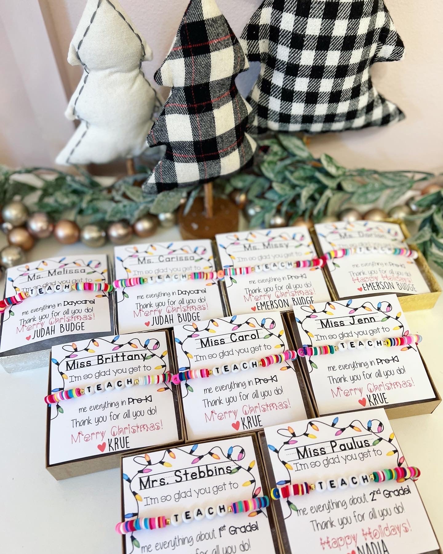 Teacher Gift! Teach Bracelet! Holiday & Christmas Gift