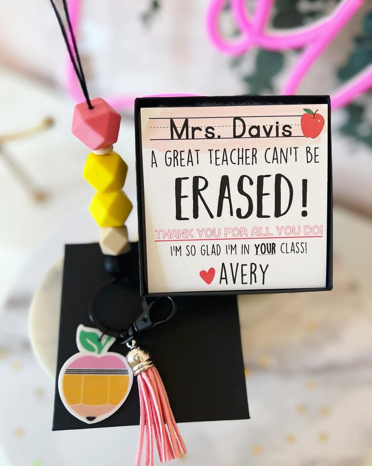 End of Year Teacher Thank You Lanyard Gift