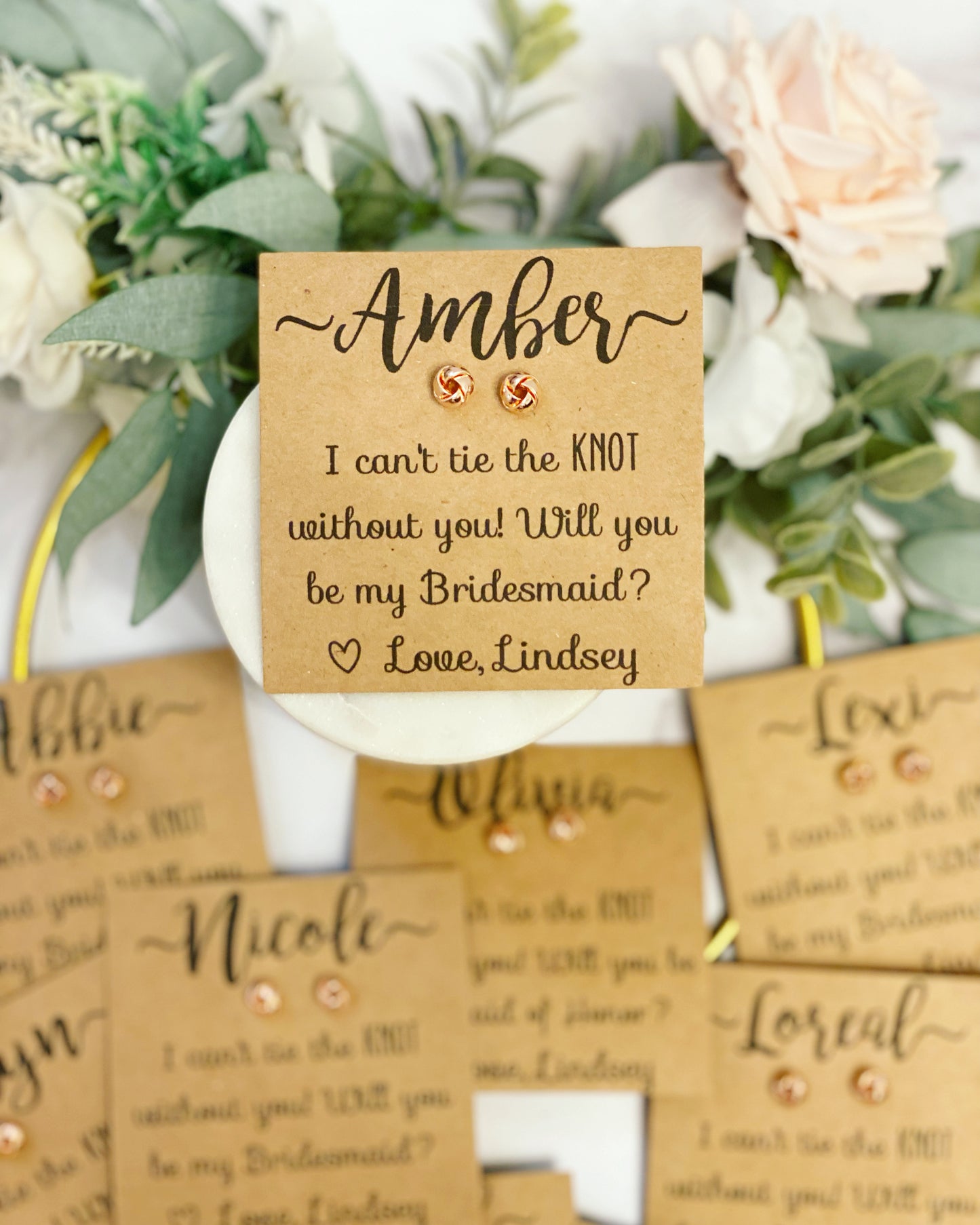 Bridesmaid Gift! Knot Earrings