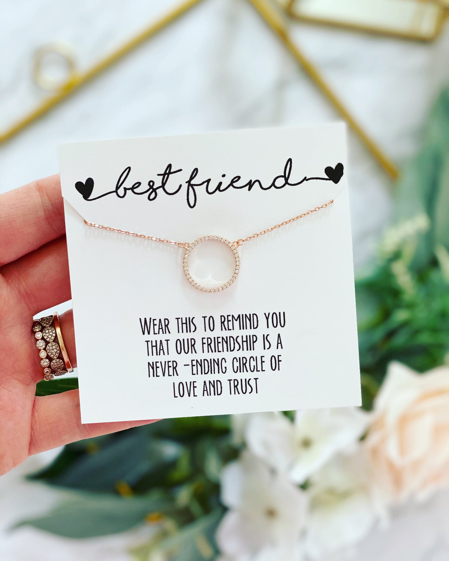 Best Friend Circle Pendant Necklace