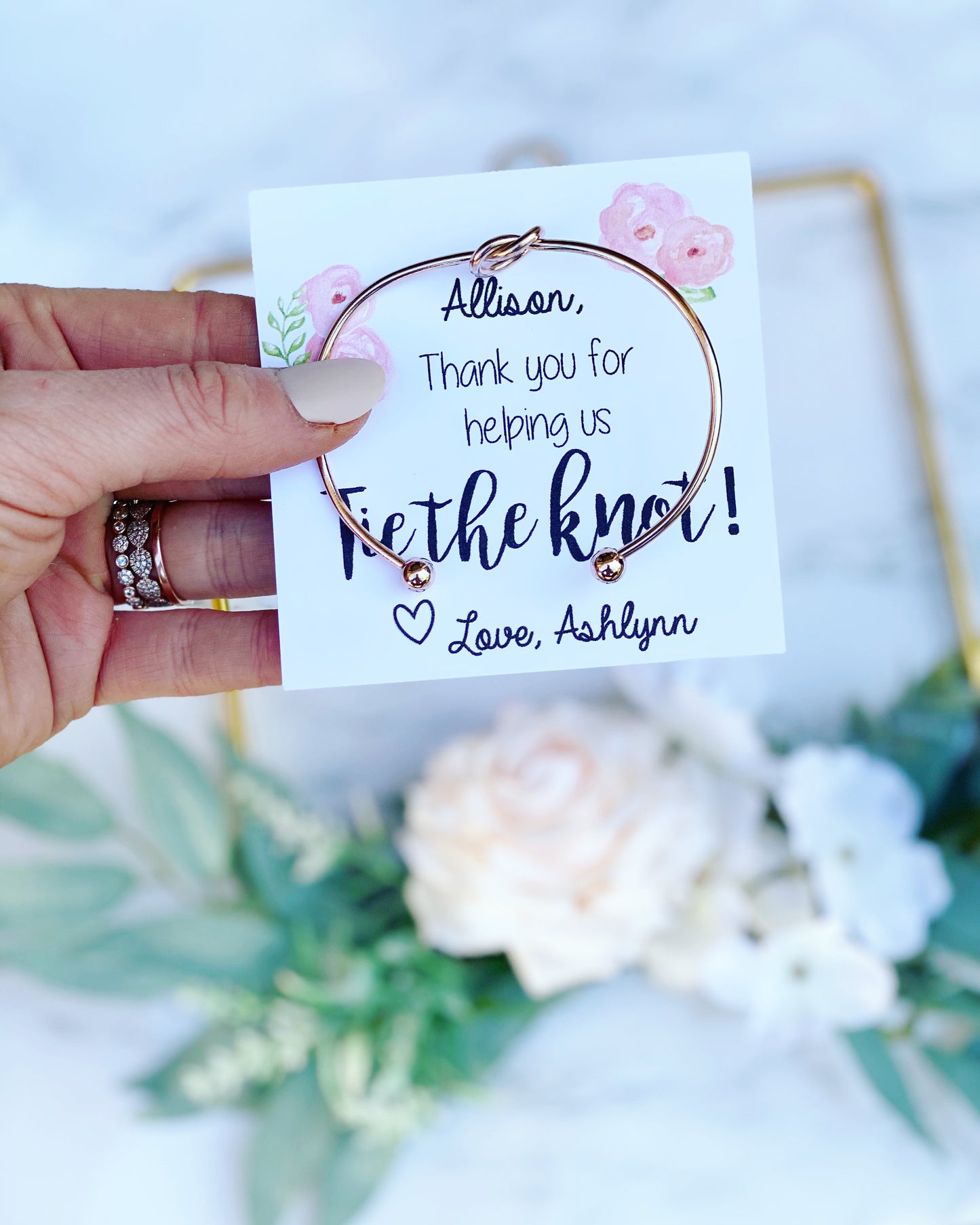 Knot Bangles Floral Thank You Card