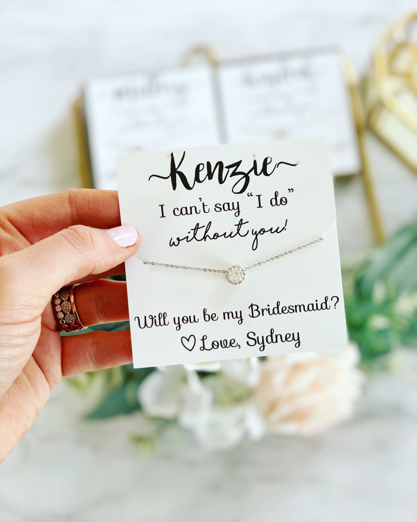 Today my bridesmaid, forever my friend! Cubic Zircon Necklace! Thank You Gift!