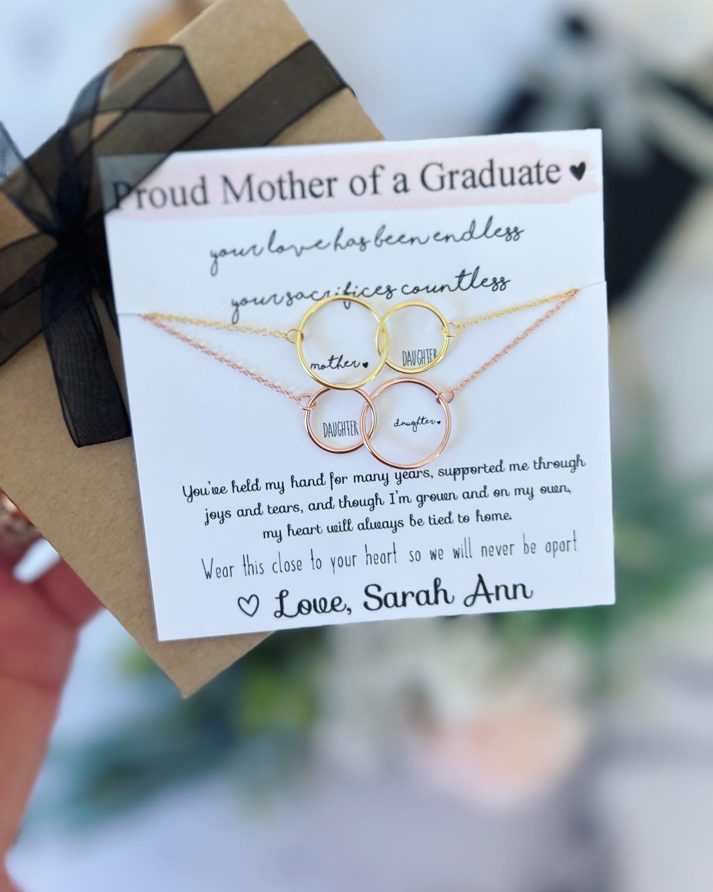 Mother and Daughter Graduation Necklaces
