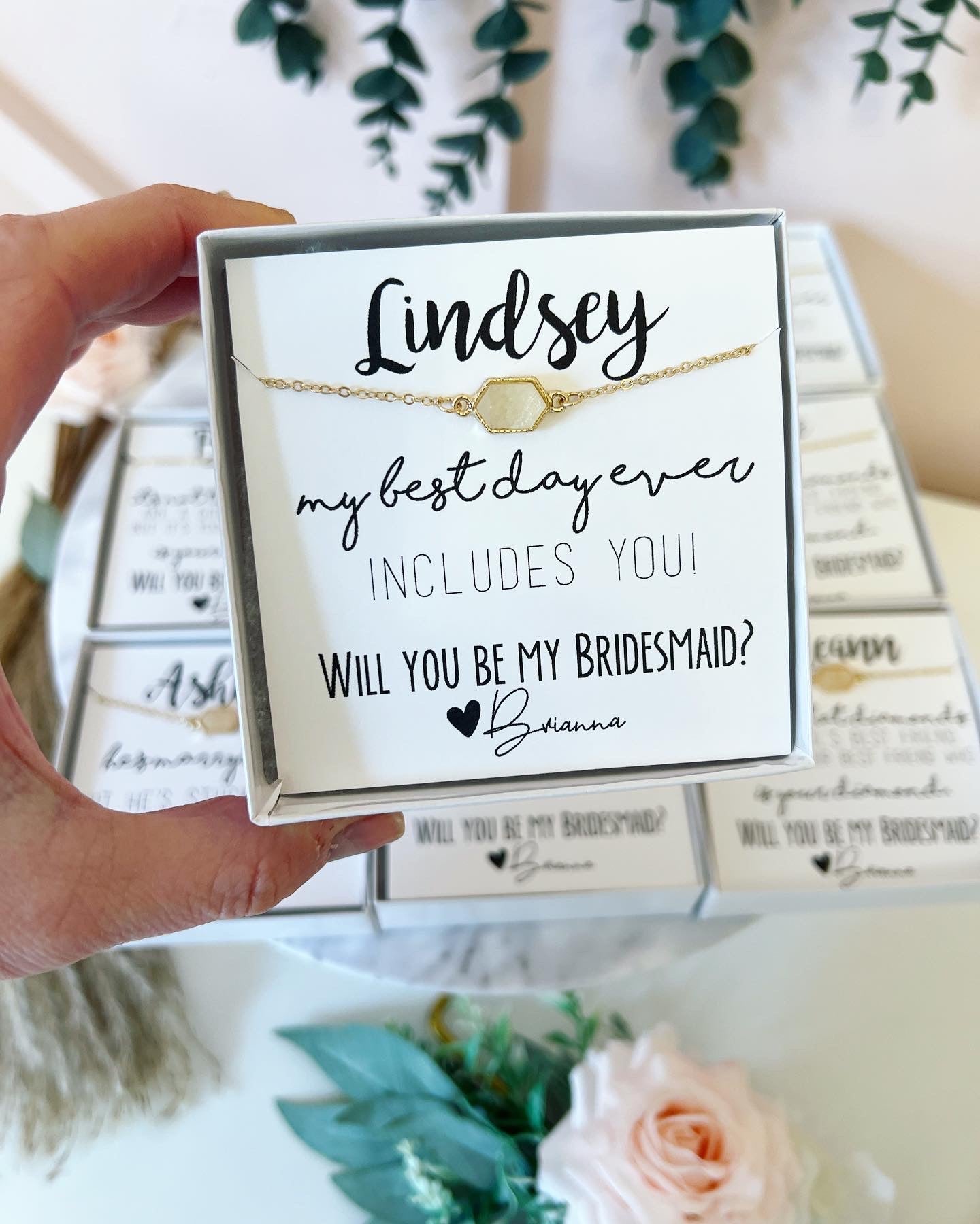 Pop the Champagne! Druzy Oval Stone OR Iridescent White+ Gold Bracelet for Bridesmaids