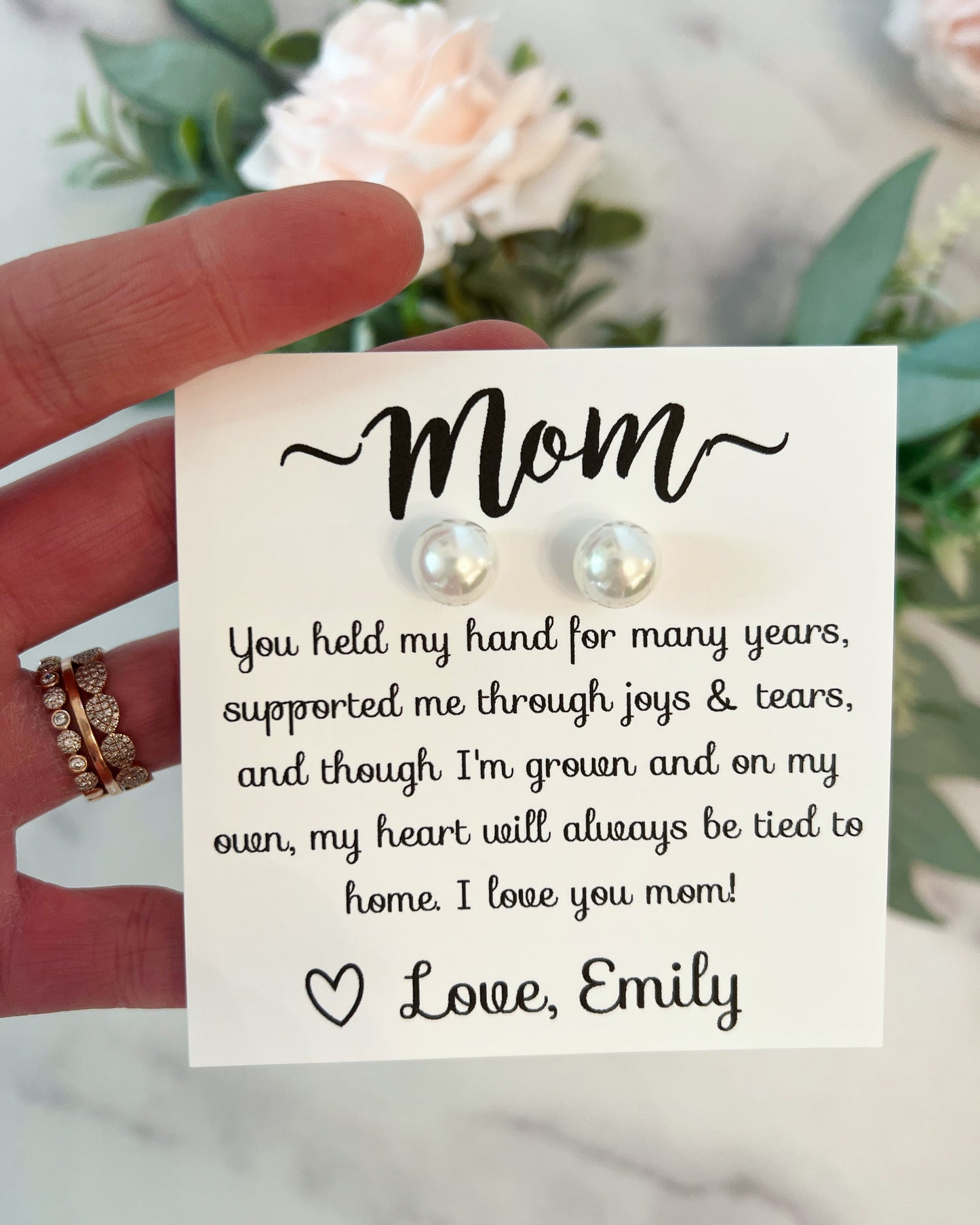 Mother of the Bride AND Groom Pearl Studs Gift Set