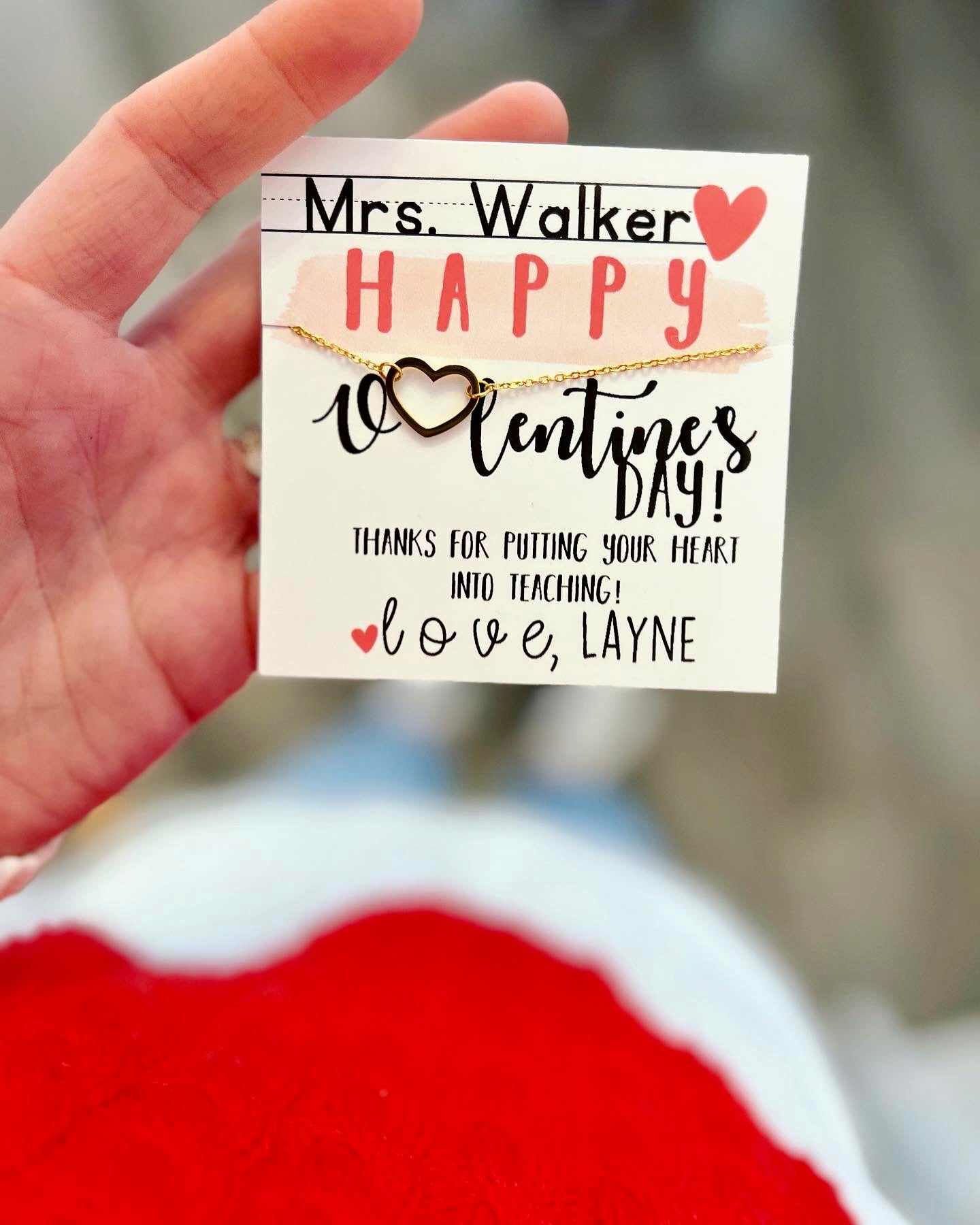 Teacher Heart Necklace