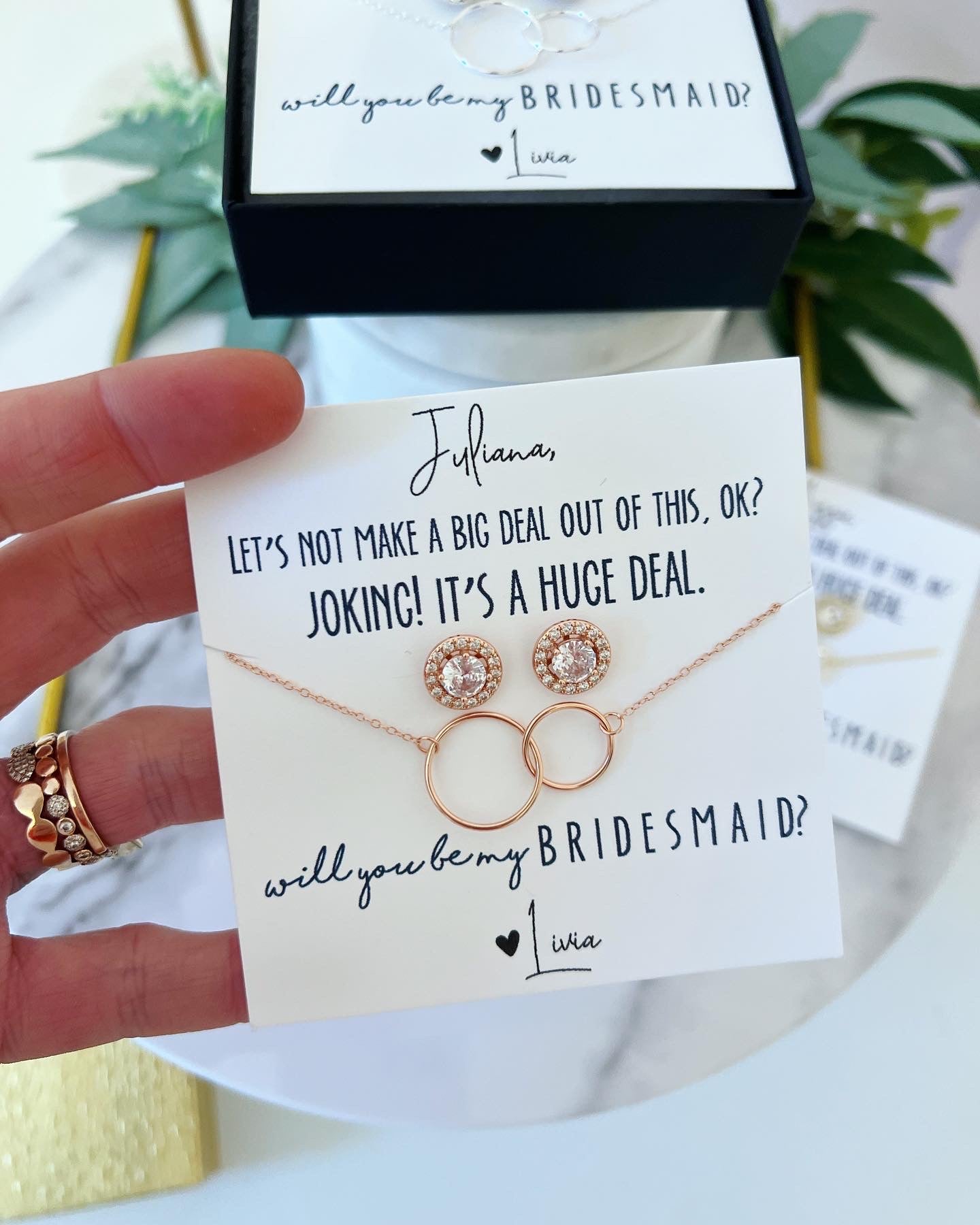 Huge Deal Bridal Party Earring & Necklace Gift Set