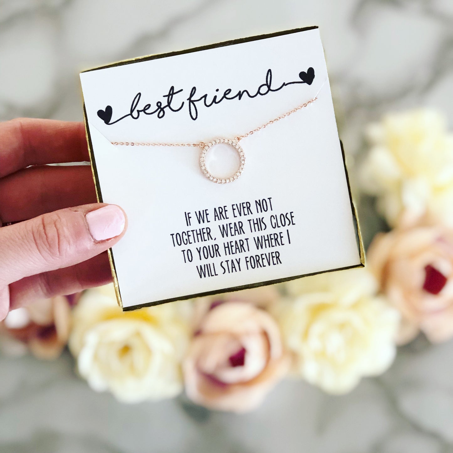 Best Friend Circle Pendant Necklace