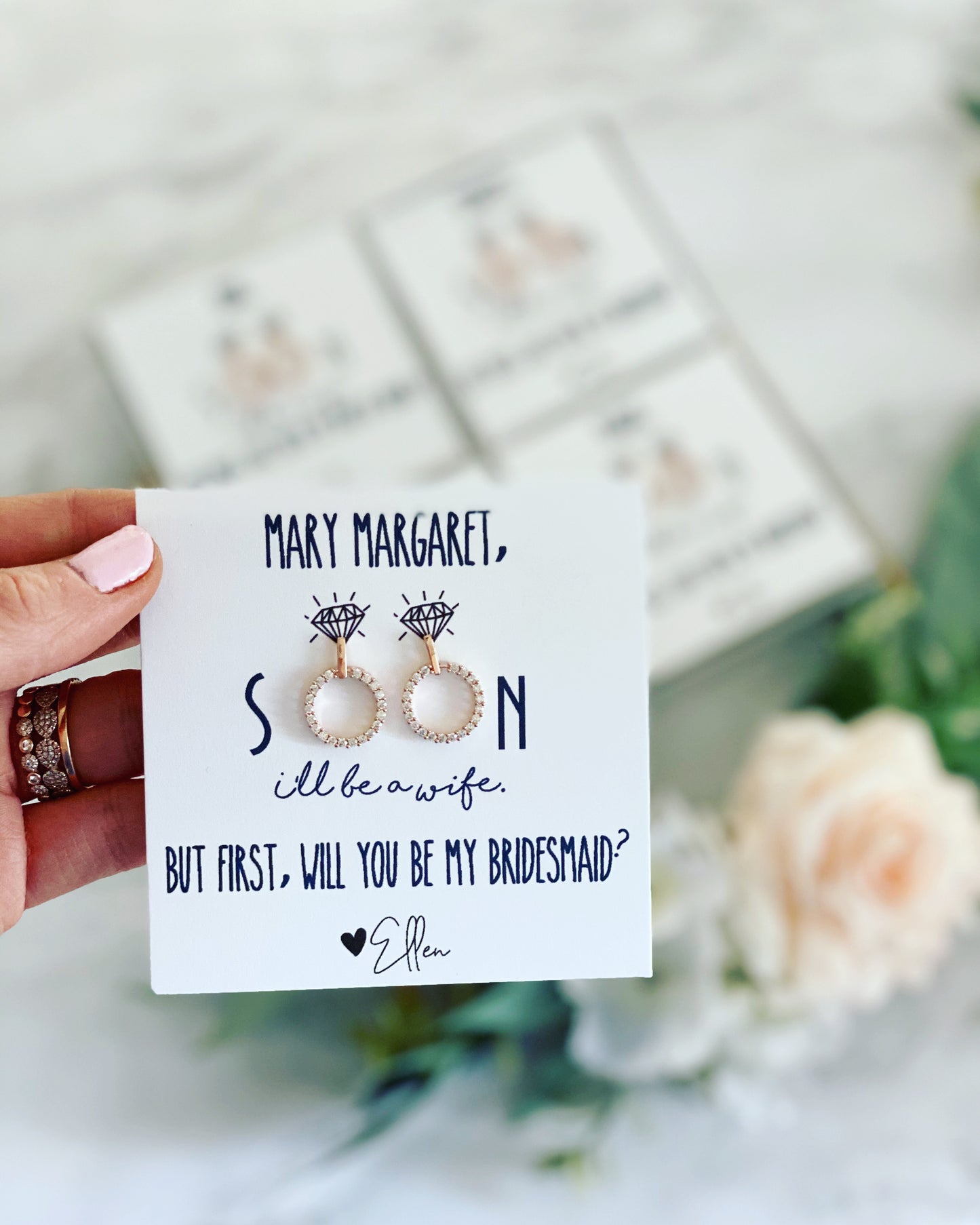 Soon You'll Be My Sister! Circle Cubic Zircon Earrings