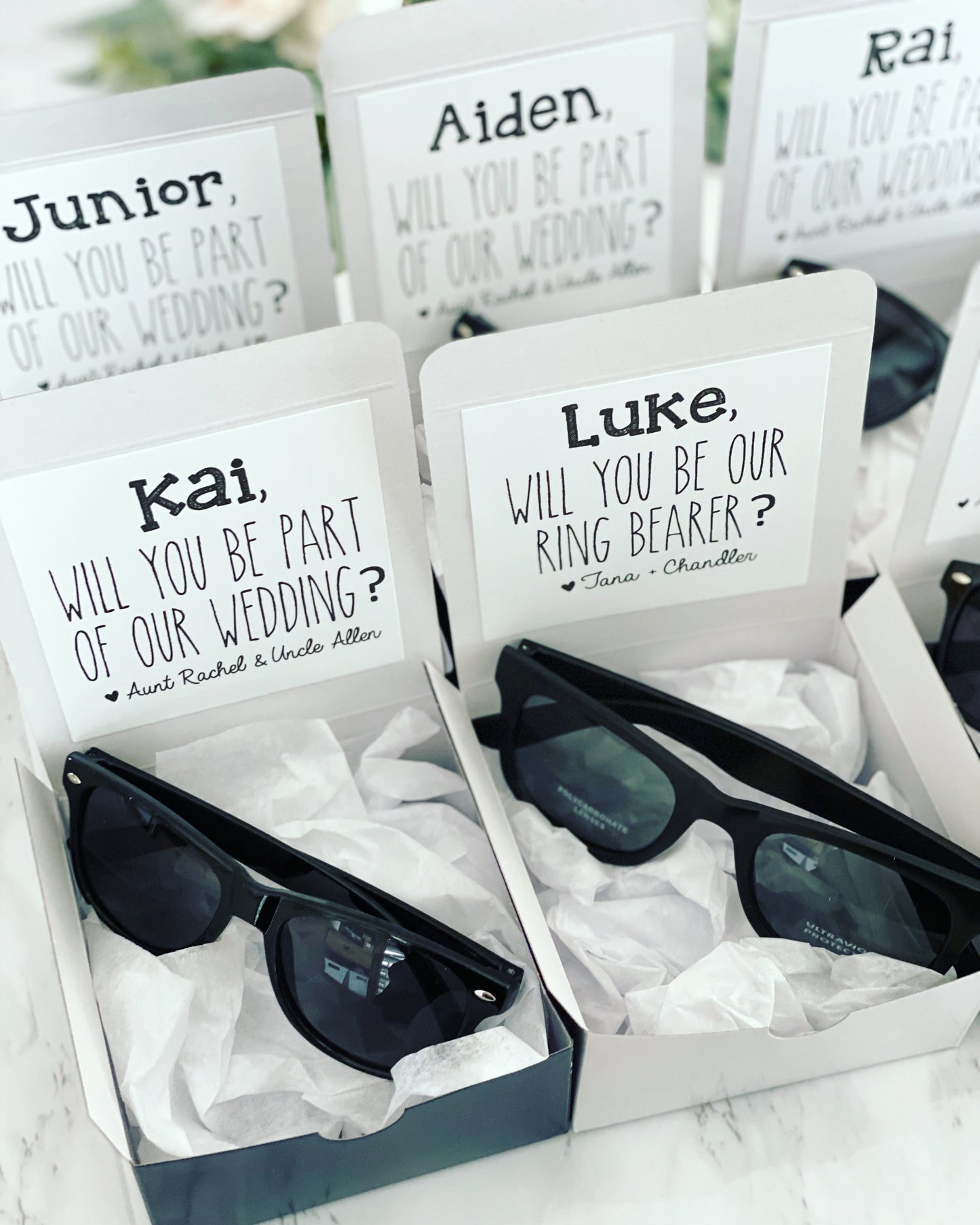 Ring Bearer Box with Sunglasses