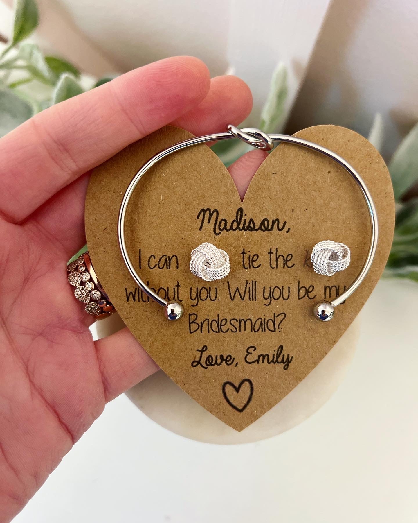 Knot Earrings and Knot Bangle Bridesmaid Gift Set