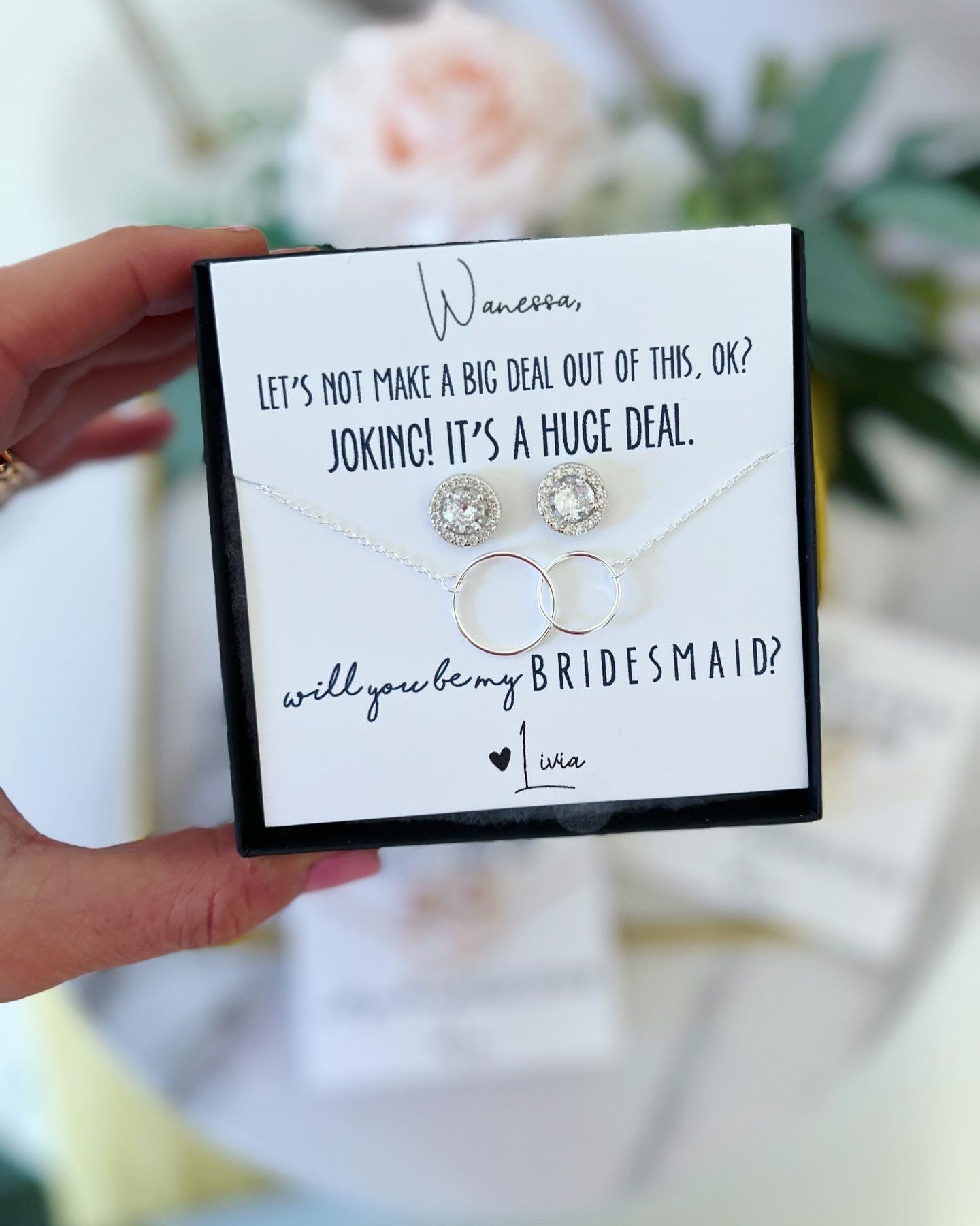 Huge Deal Bridal Party Earring & Necklace Gift Set