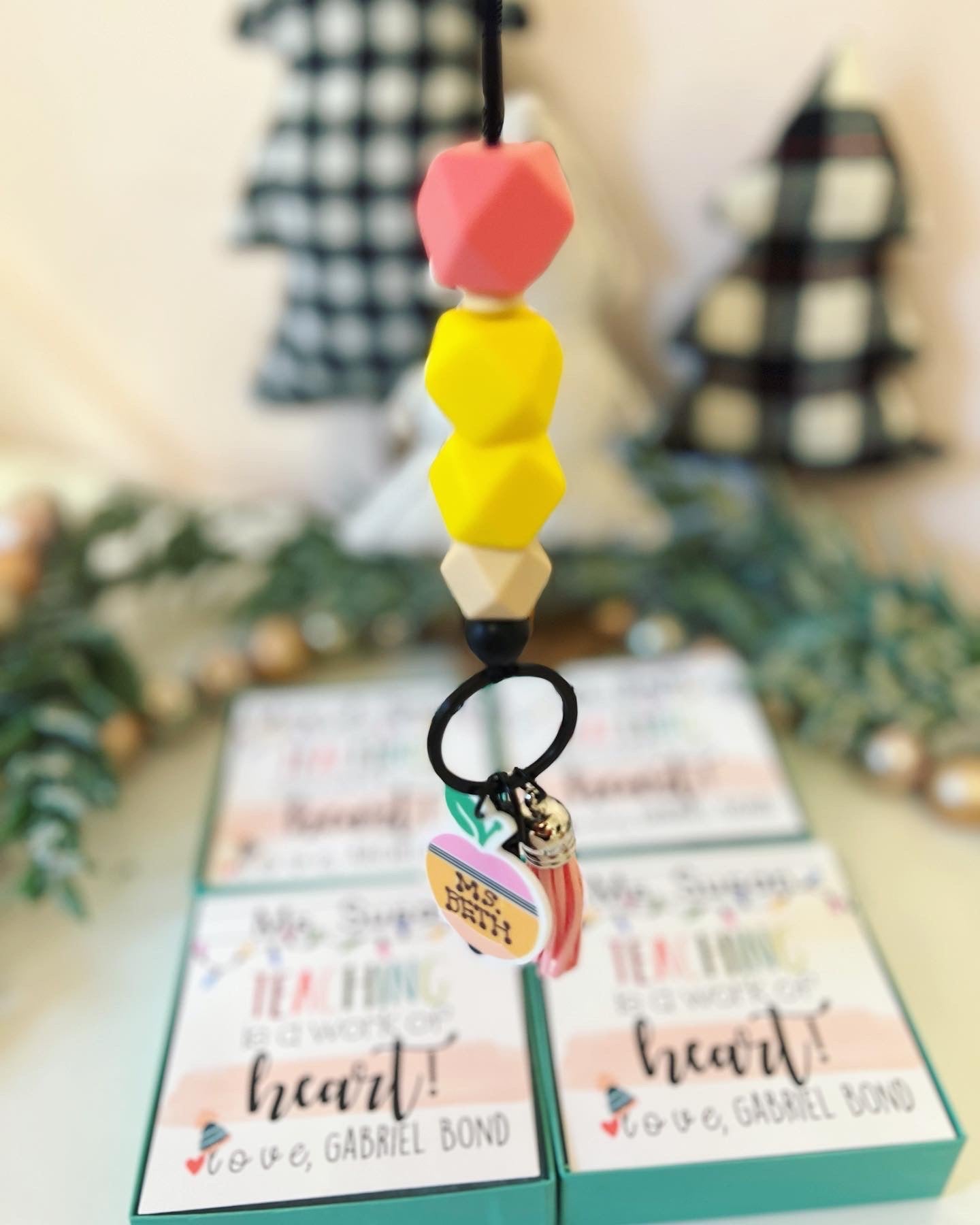 Holiday Teacher Gift Pencil Lanyard