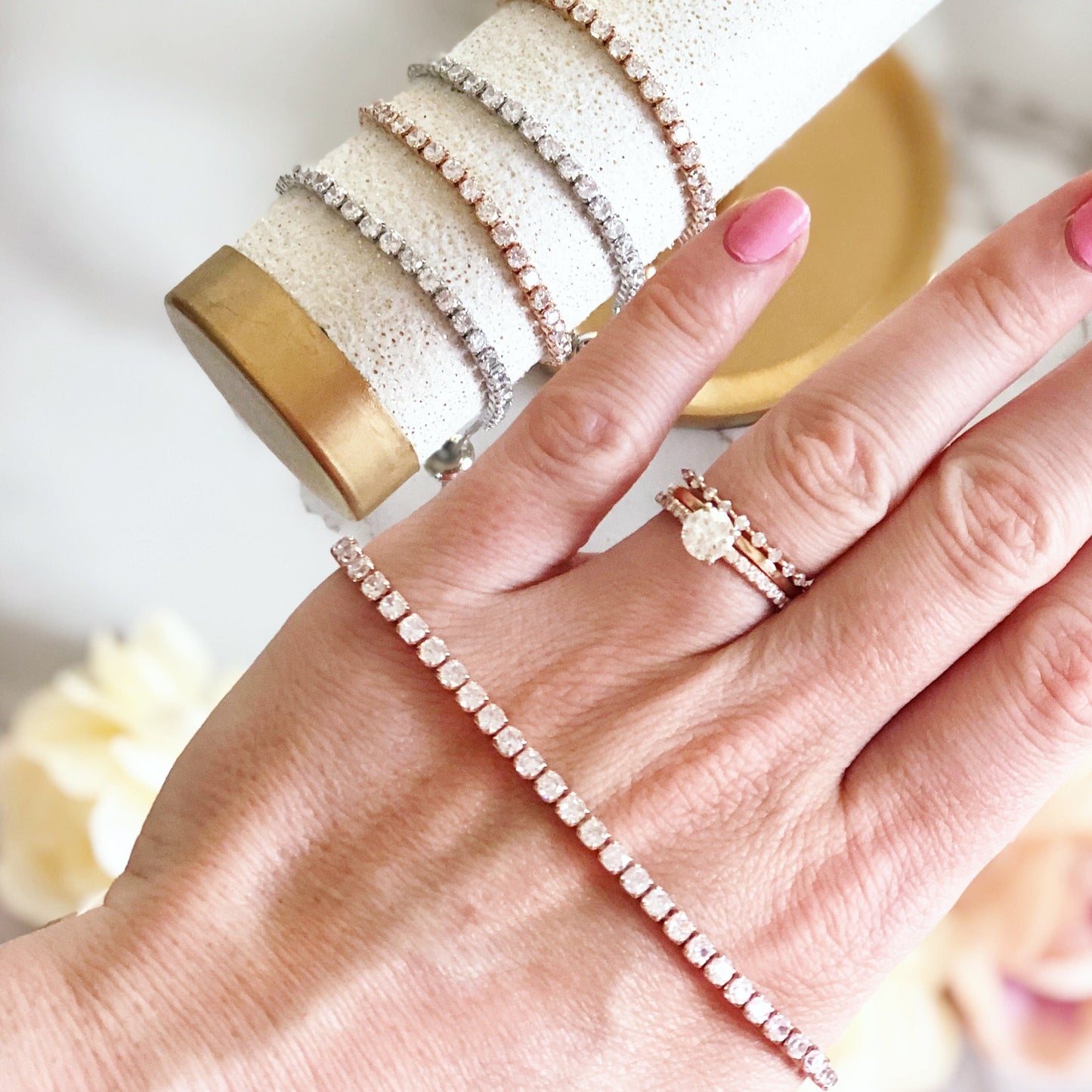 Bridesmaid Today CZ Necklace & Matching Bracelet Set