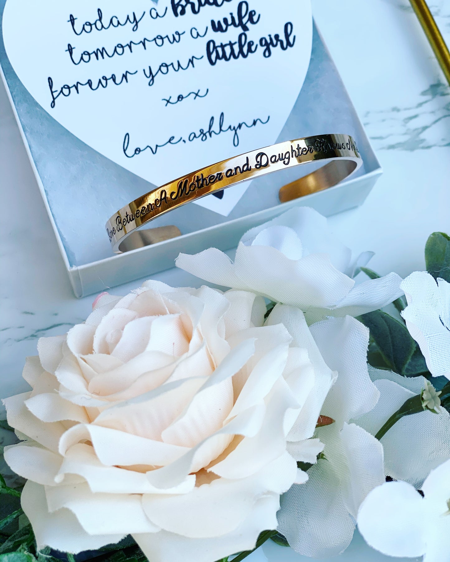 Mother of the Bride Engraved Cuff Bangle