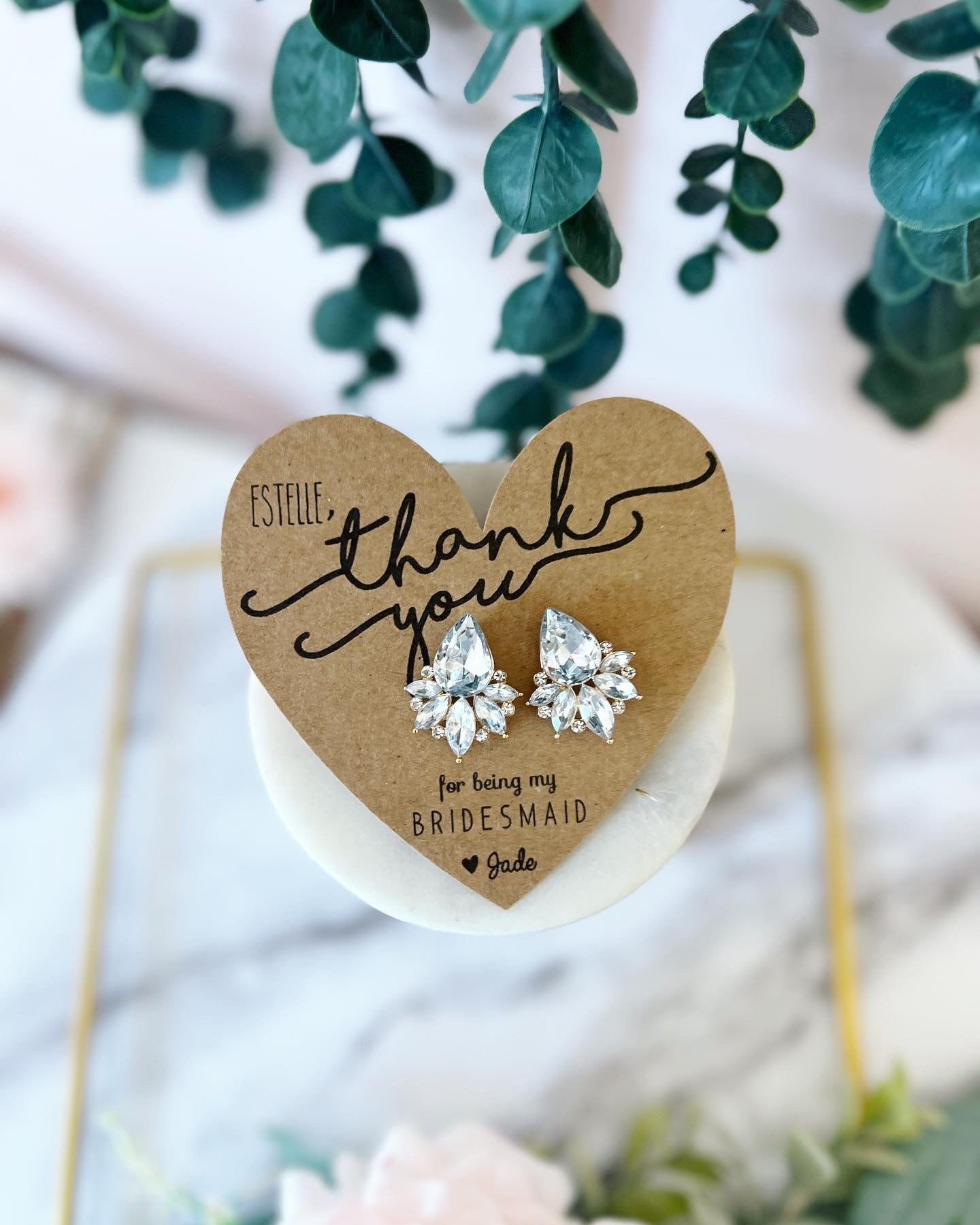 Thank You Bridal Party Statement Earrings